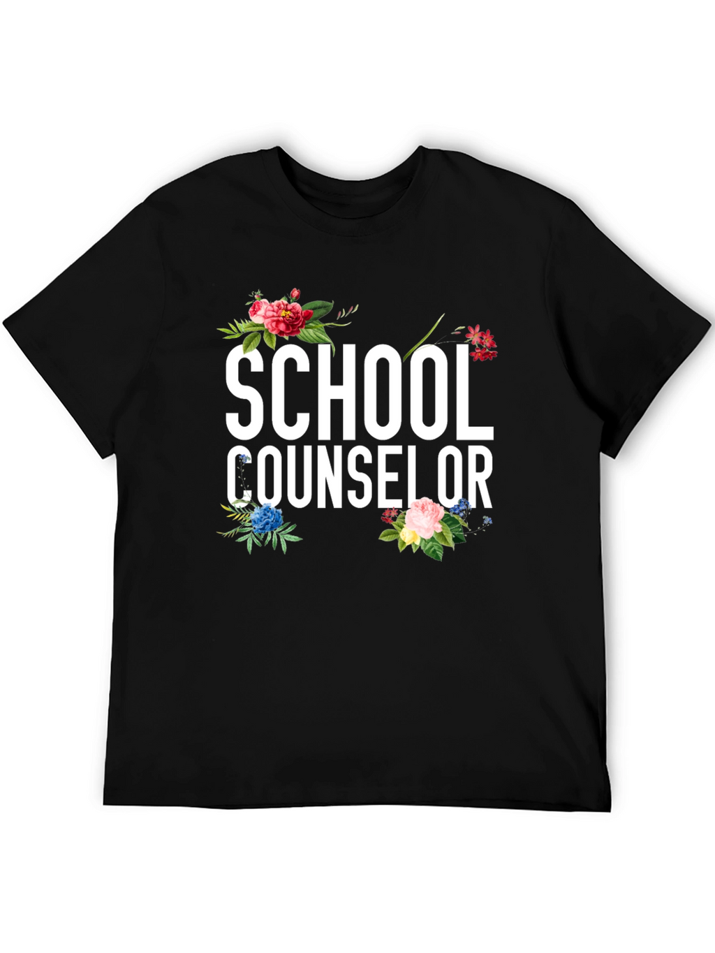 School Counselor Floral Graphic Tee