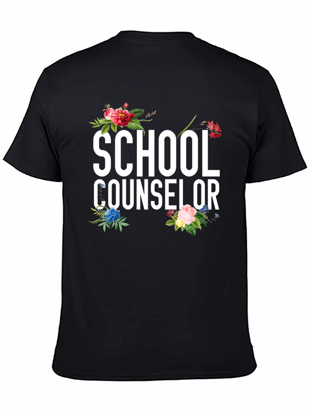 School Counselor Floral Graphic Tee