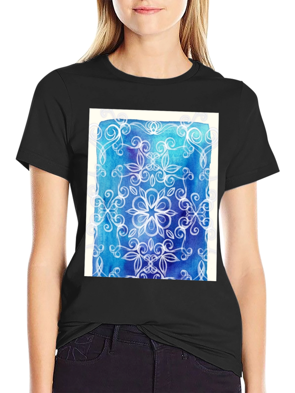Abstract Floral Mandala Graphic Tee