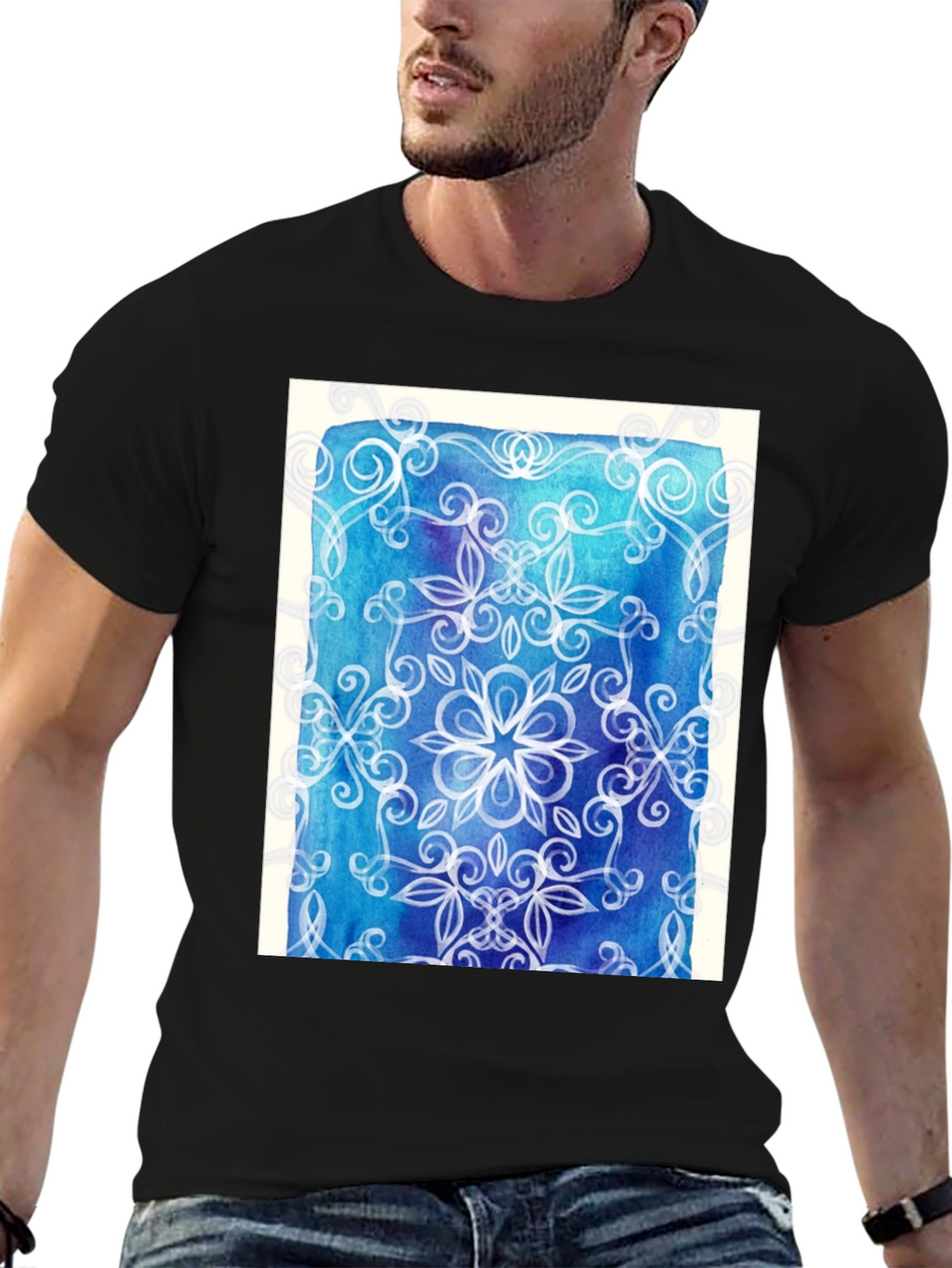 Abstract Floral Mandala Graphic Tee