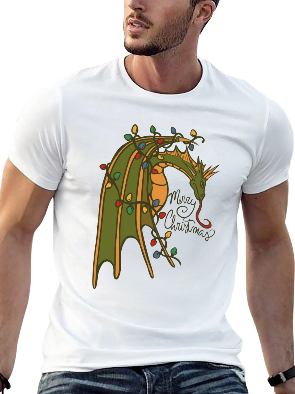 Dragon Merry Christmas T-Shirt - Holiday Tee