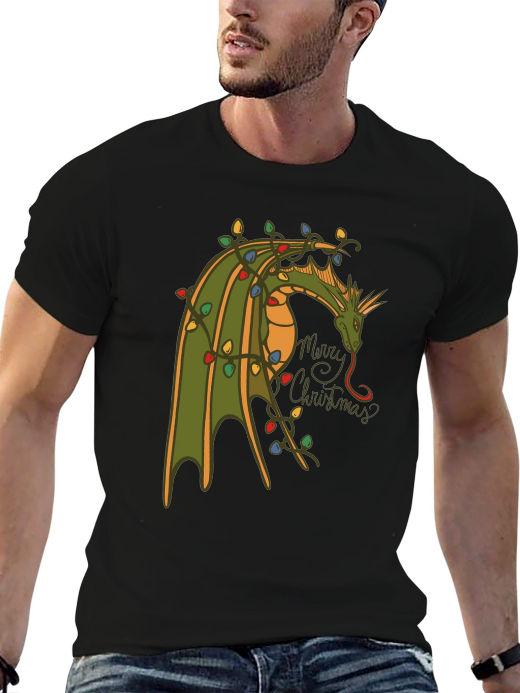 Dragon Merry Christmas T-Shirt - Holiday Tee