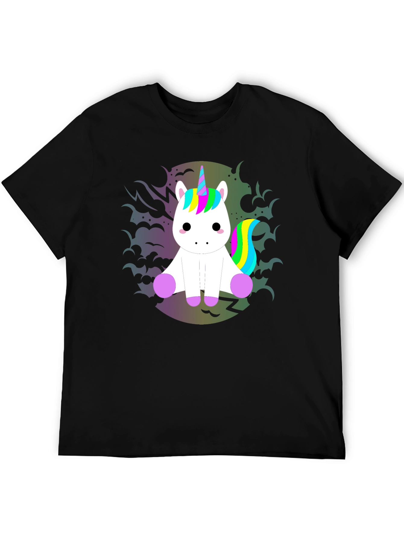 Unicorn Graphic Tee - Black Cotton T-Shirt