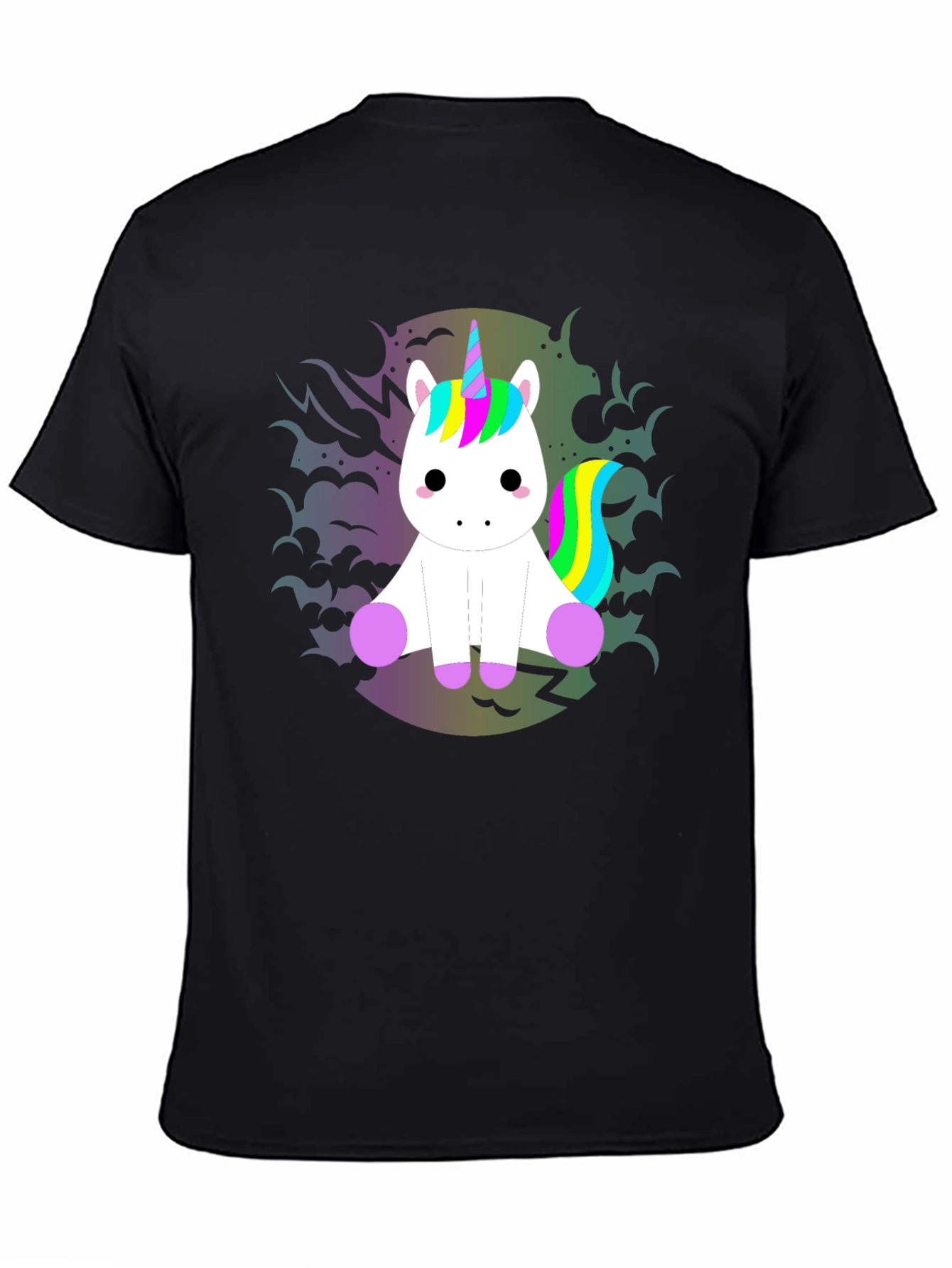 Unicorn Graphic Tee - Black Cotton T-Shirt