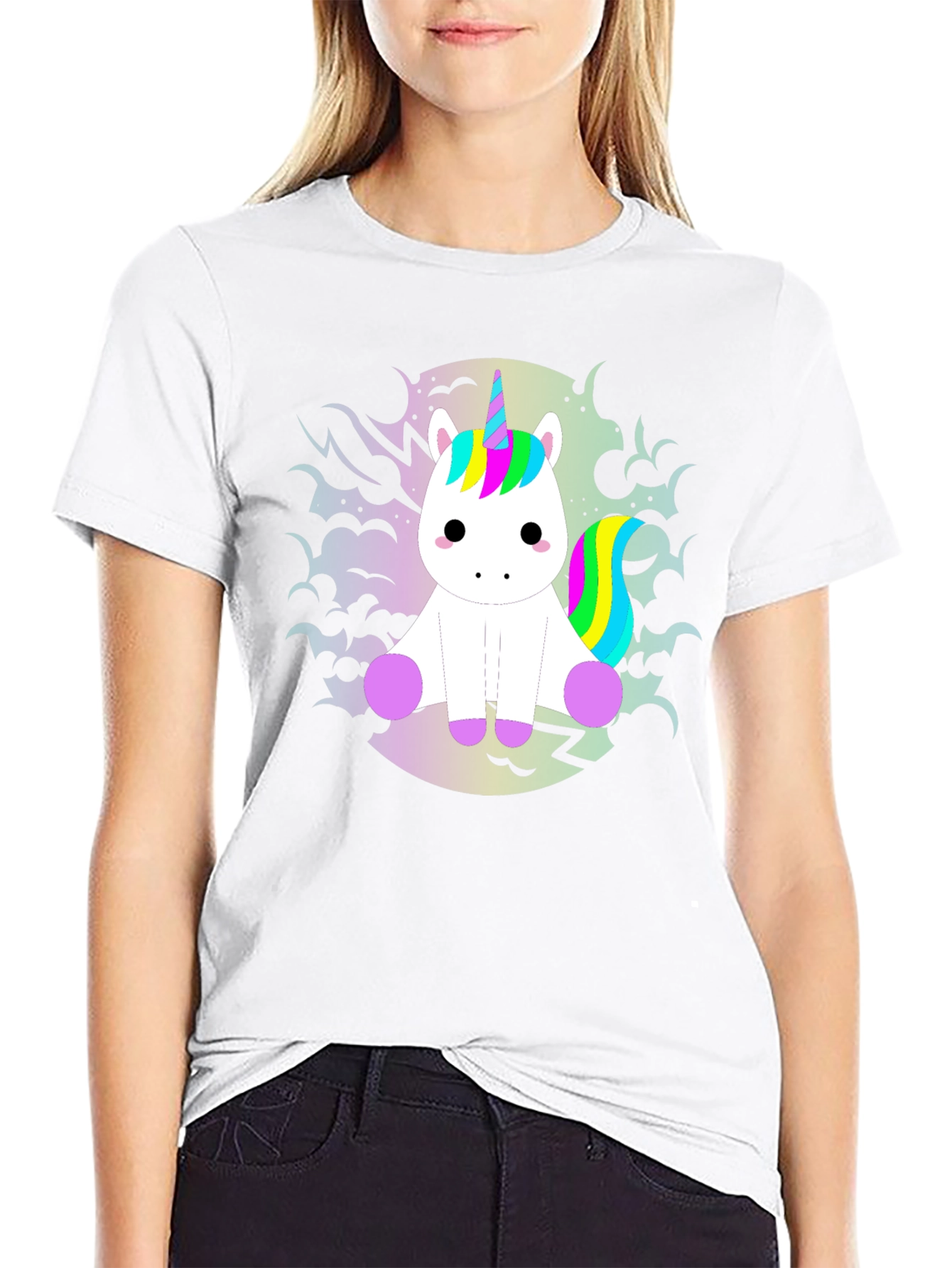Unicorn Graphic Tee - Black Cotton T-Shirt