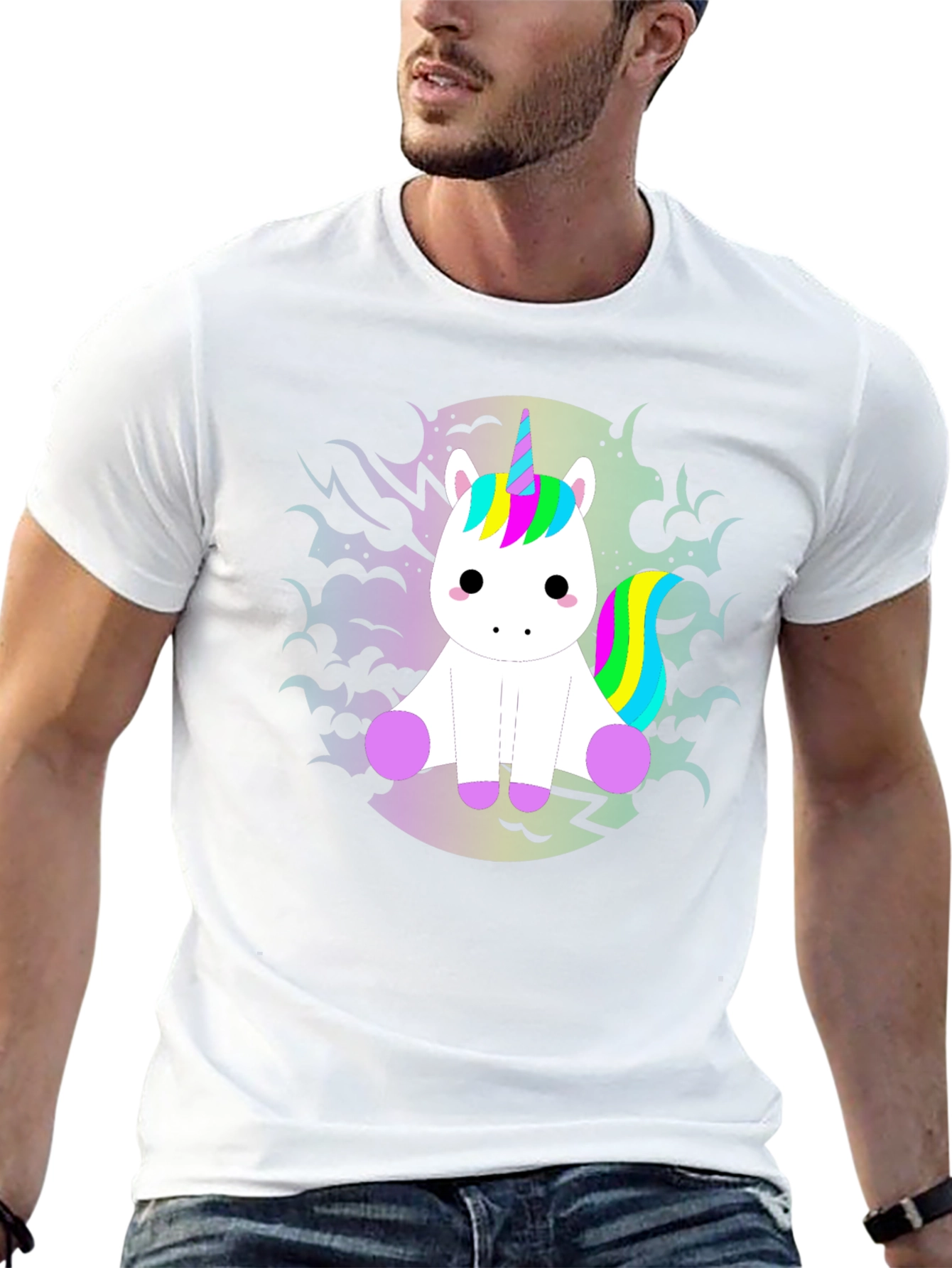 Unicorn Graphic Tee - Black Cotton T-Shirt