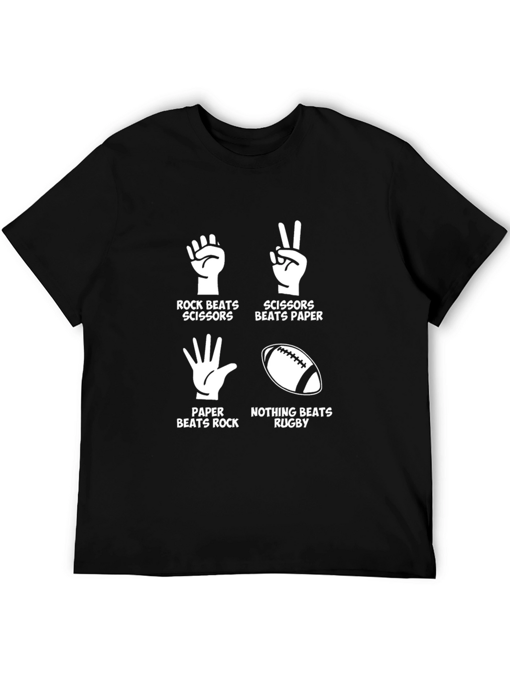 Rock Paper Scissors Rugby Black T-Shirt