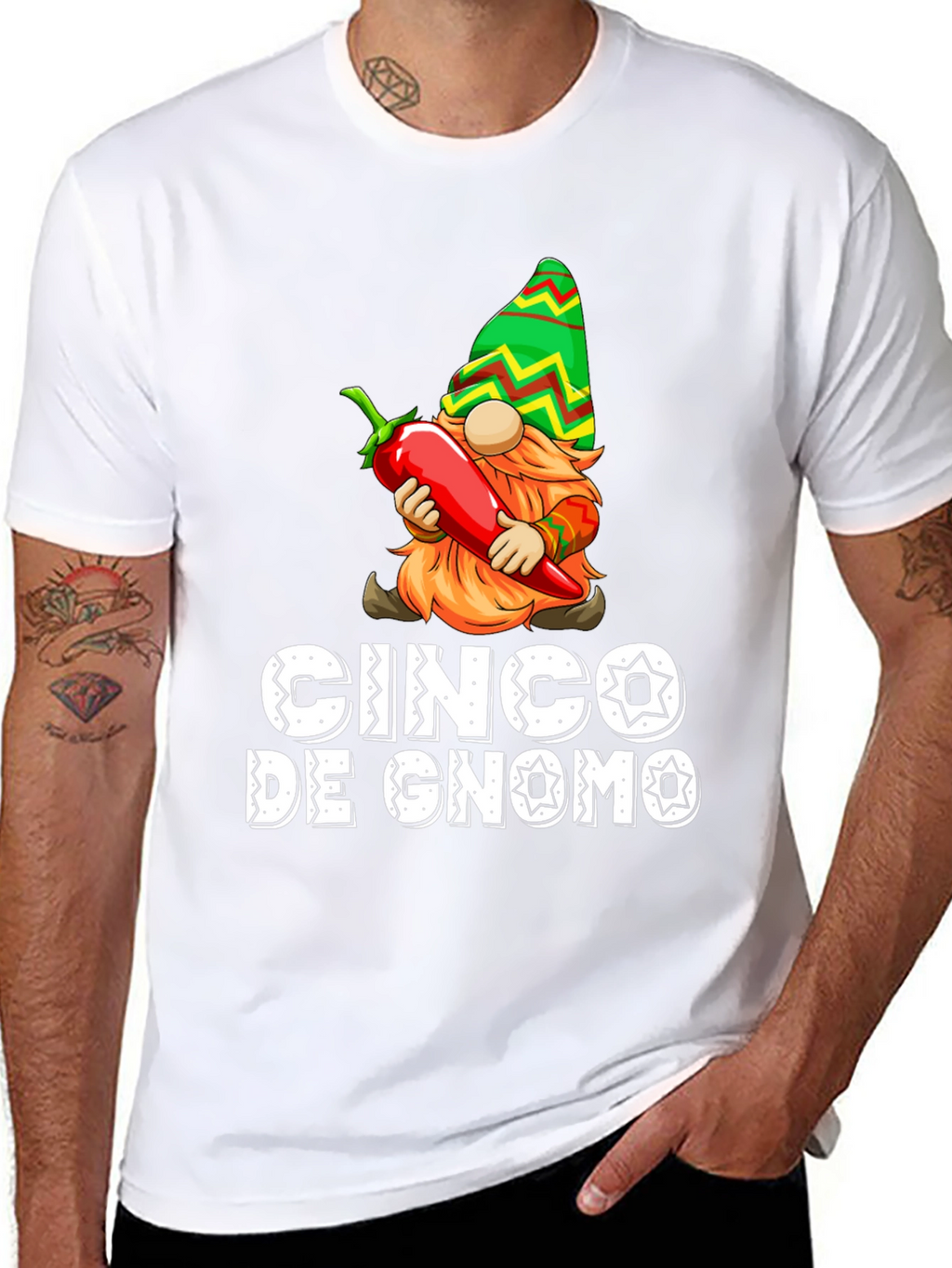 Cinco De Gnome T-Shirt - Novelty Graphic Tee