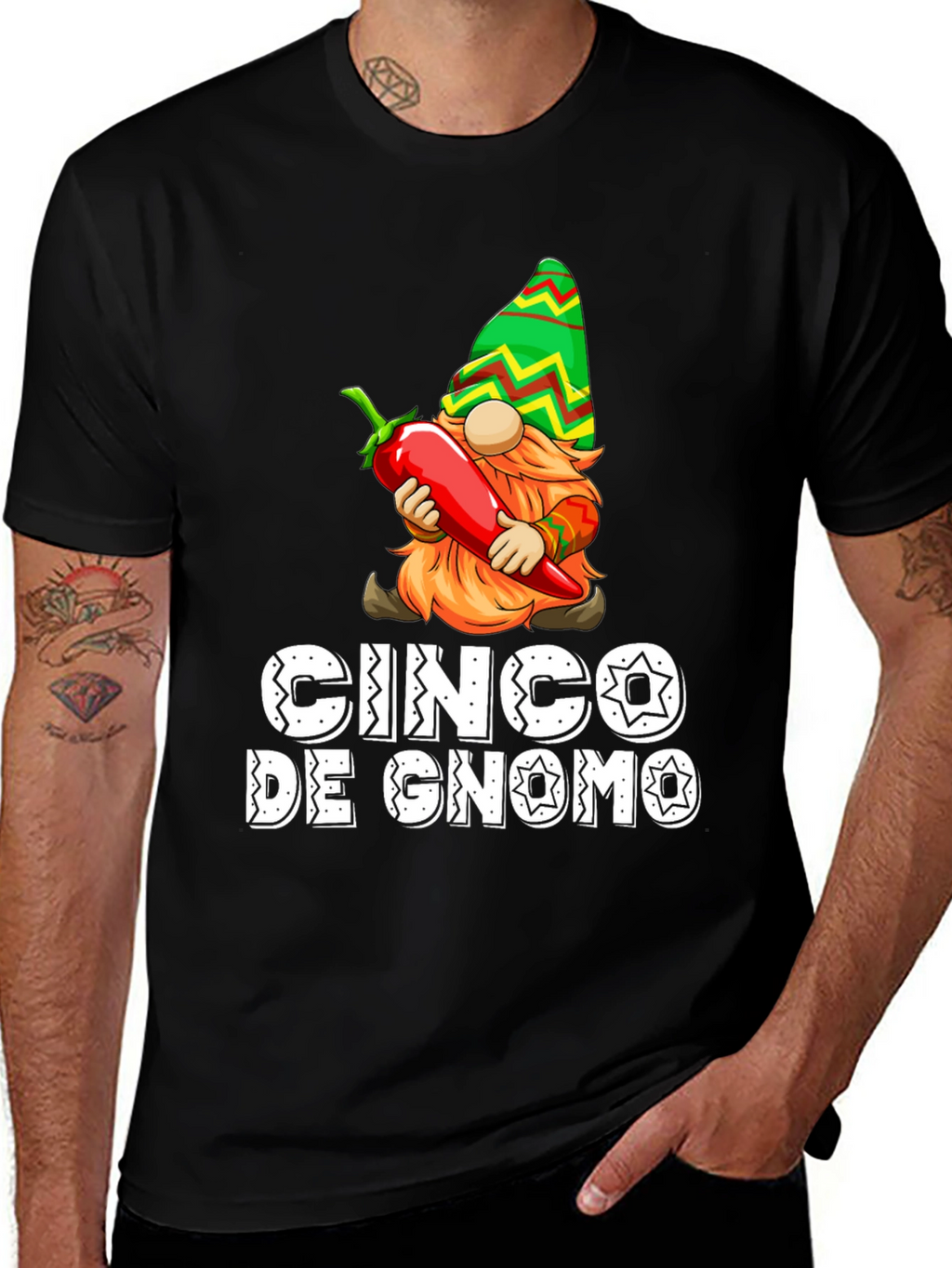 Cinco De Gnome T-Shirt - Novelty Graphic Tee