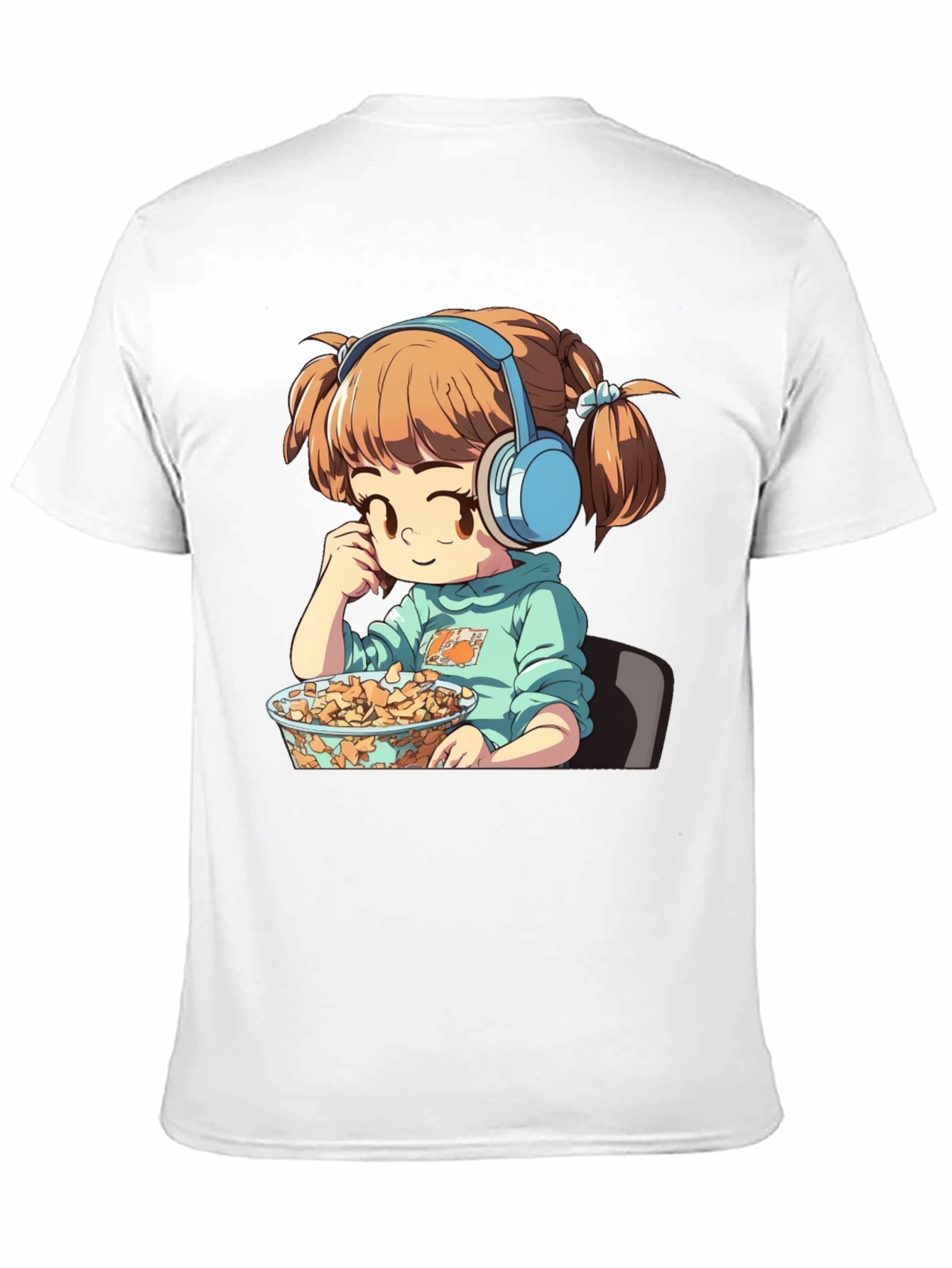 Anime Girl on Black T-Shirt