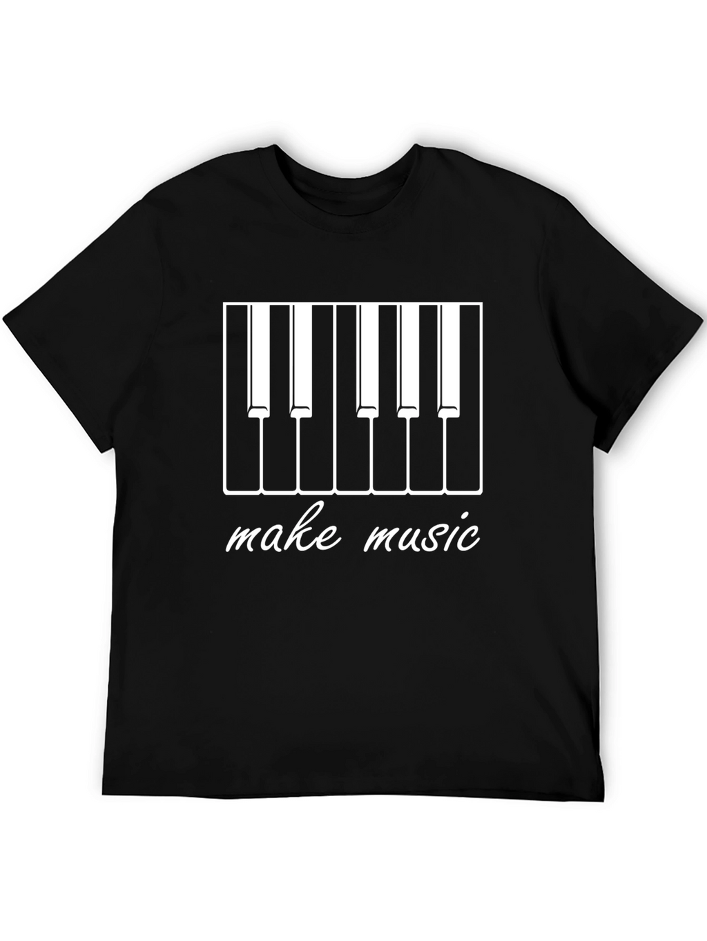 Make Music Piano Keys Graphic Tee - Black Cotton