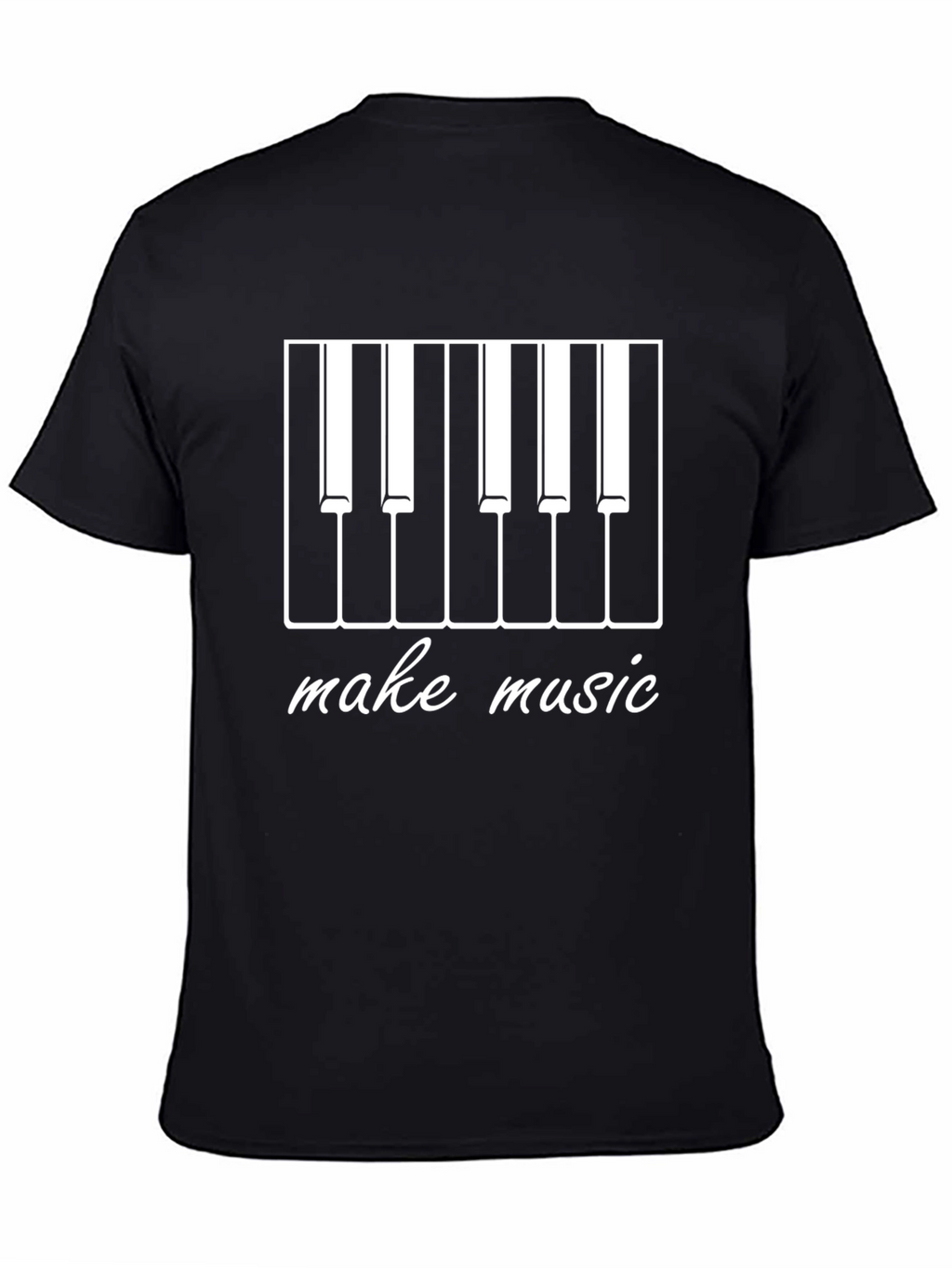 Make Music Piano Keys Graphic Tee - Black Cotton