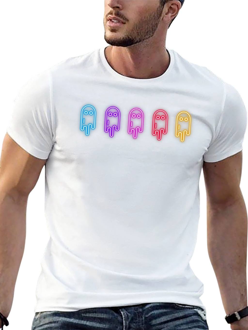 Neon Ghost Graphic Black Tee