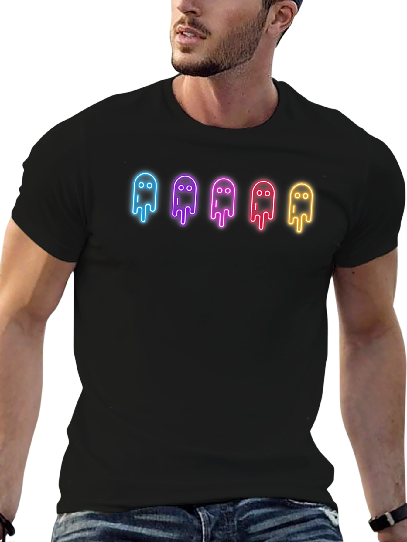 Neon Ghost Graphic Black Tee