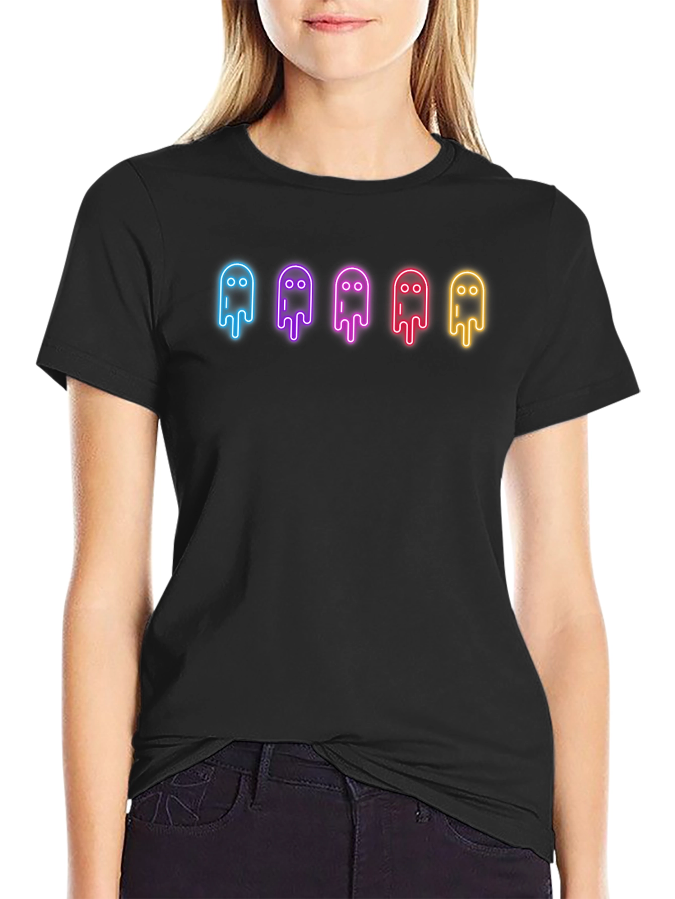 Neon Ghost Graphic Black Tee