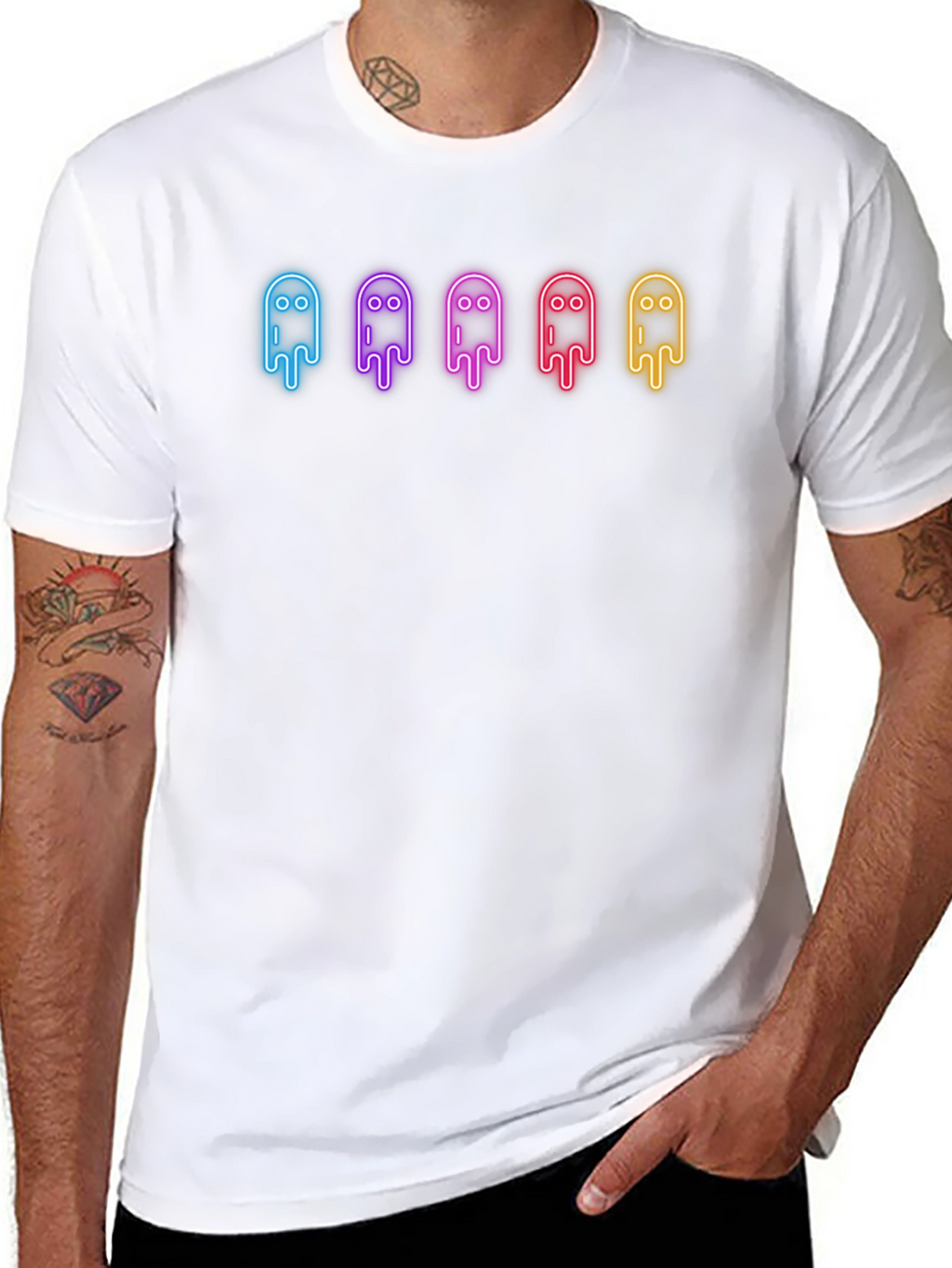 Neon Ghost Graphic Black Tee
