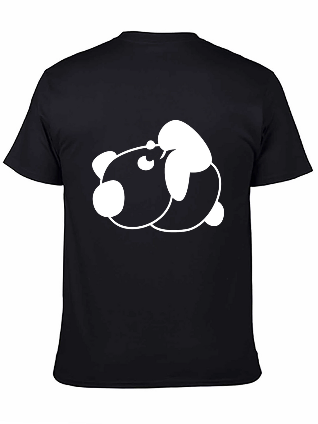 Cute Panda Graphic Print Black T-Shirt