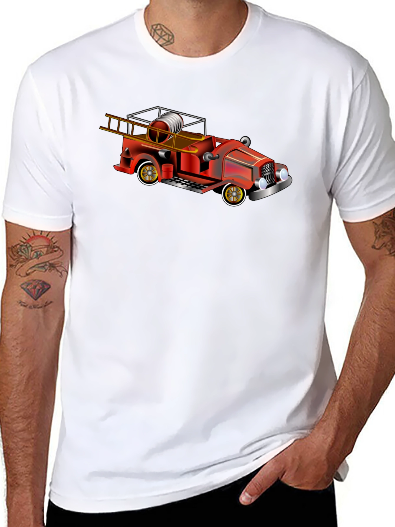 Vintage Fire Engine T-Shirt - Classic Truck Tee