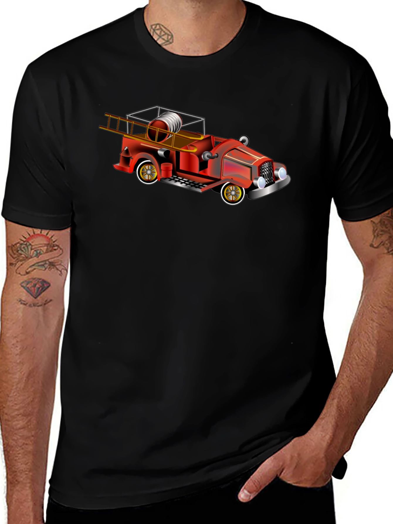 Vintage Fire Engine T-Shirt - Classic Truck Tee