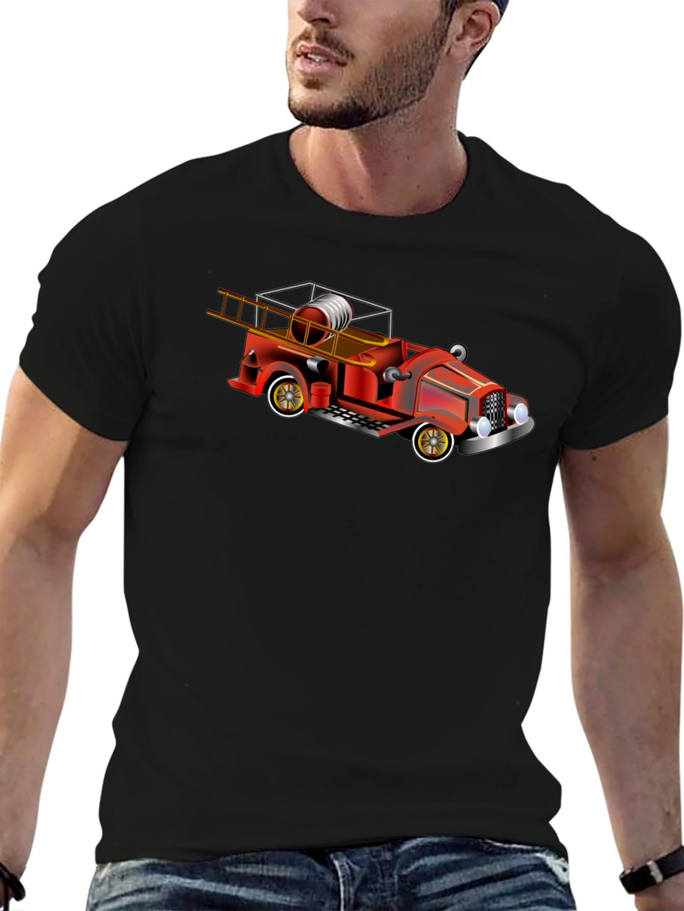 Vintage Fire Engine T-Shirt - Classic Truck Tee