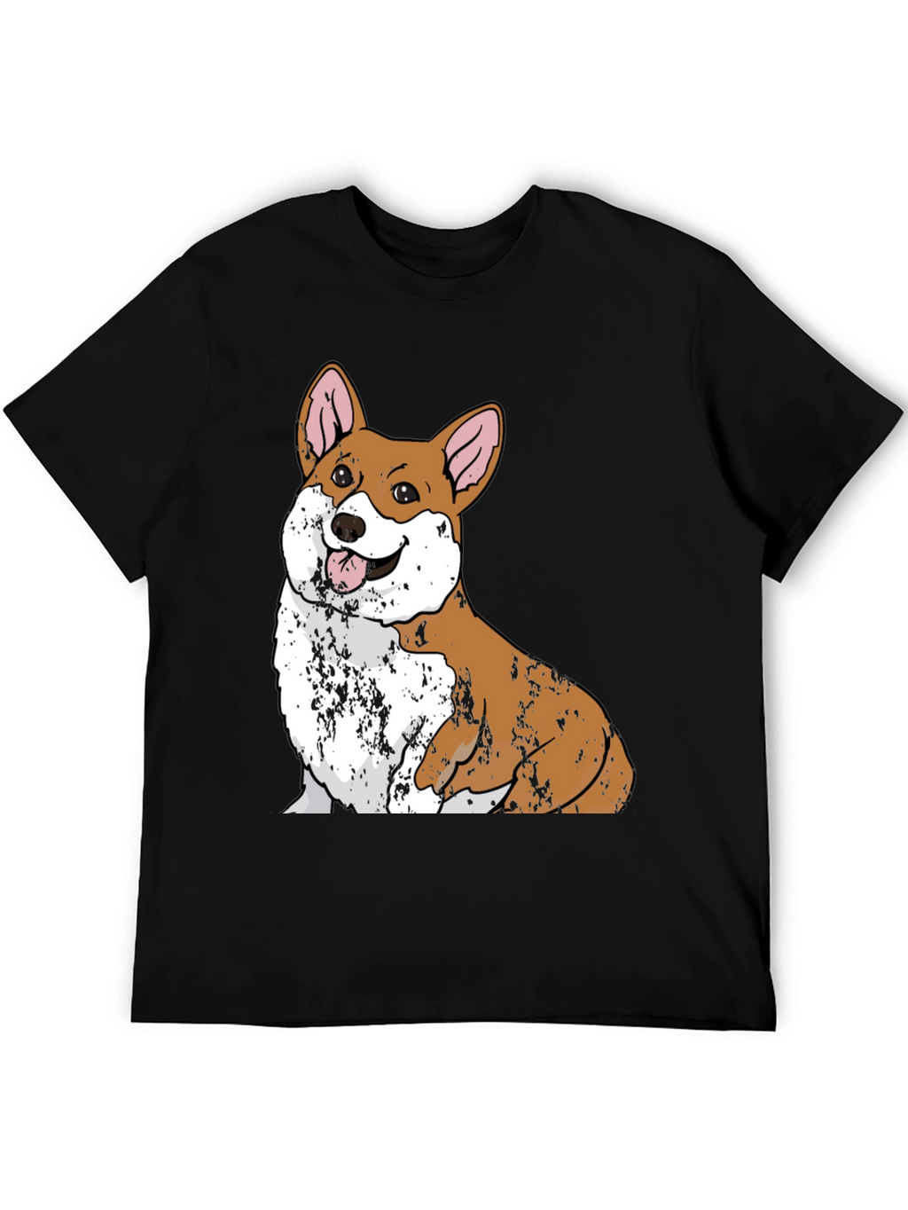 Corgi Dog Graphic Black T-Shirt