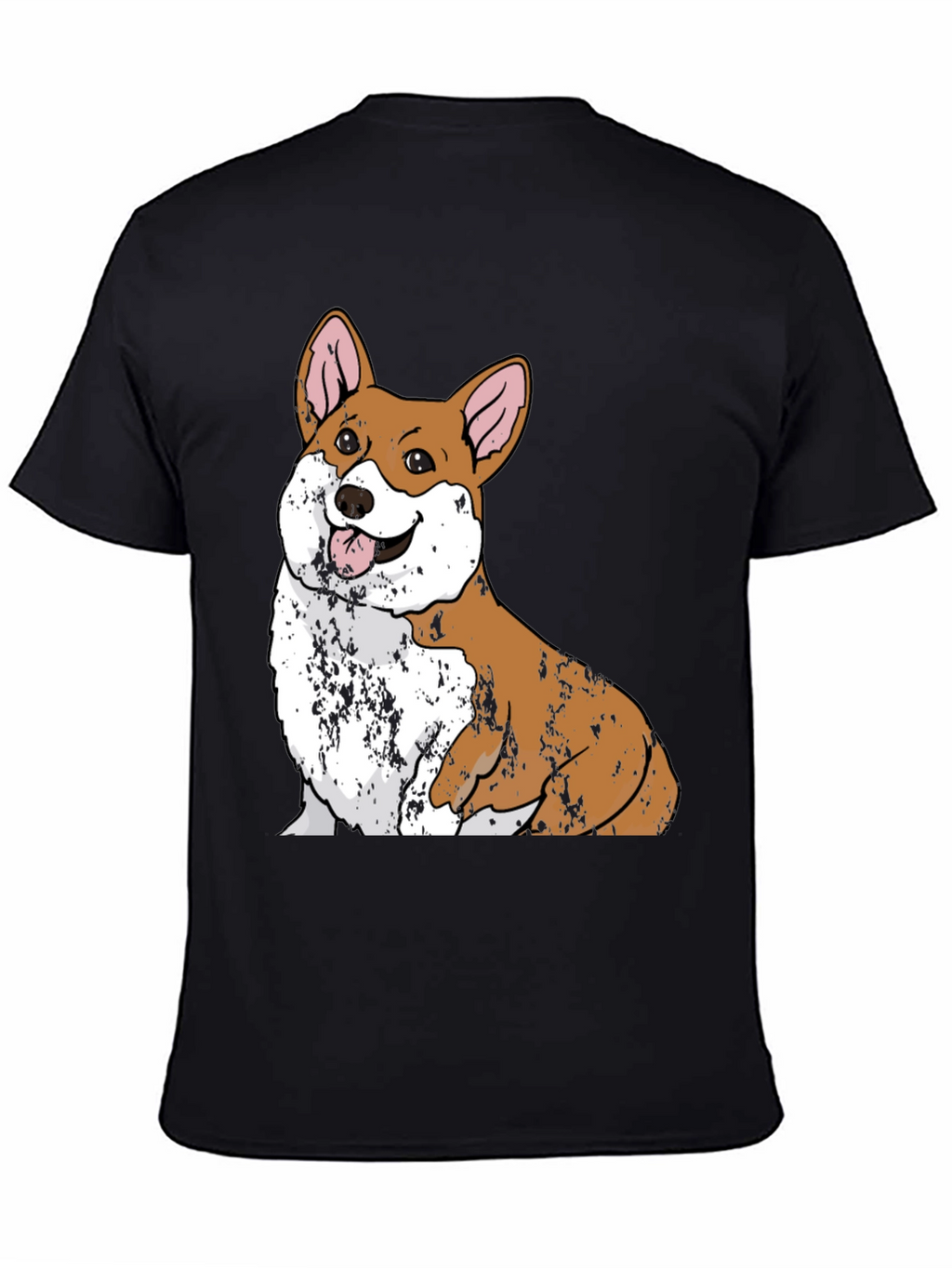 Corgi Dog Graphic Black T-Shirt