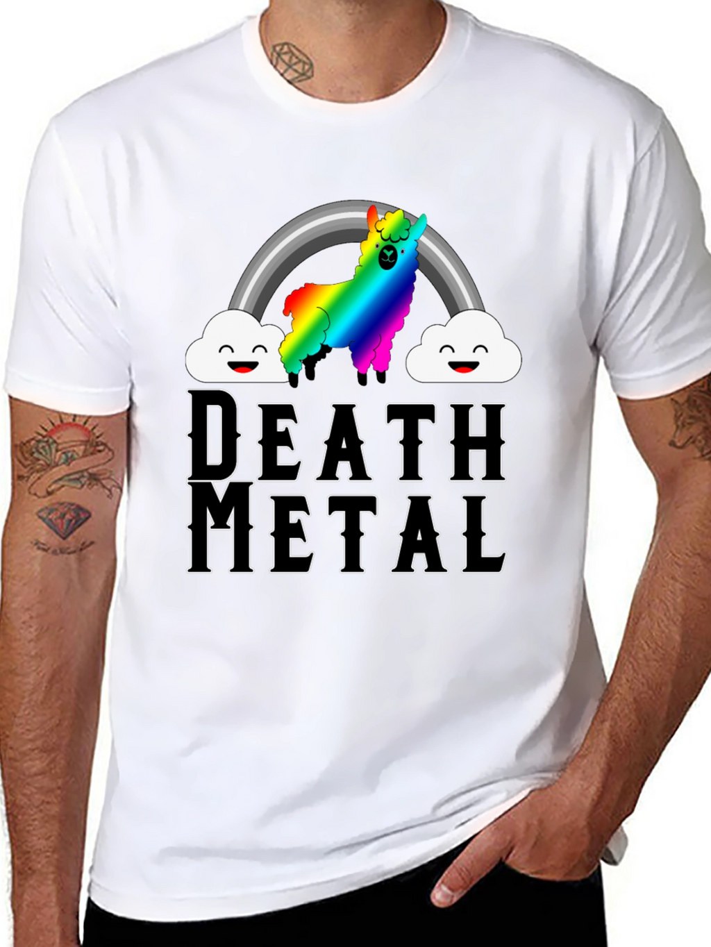 Death Metal Rainbow Llama T-Shirt