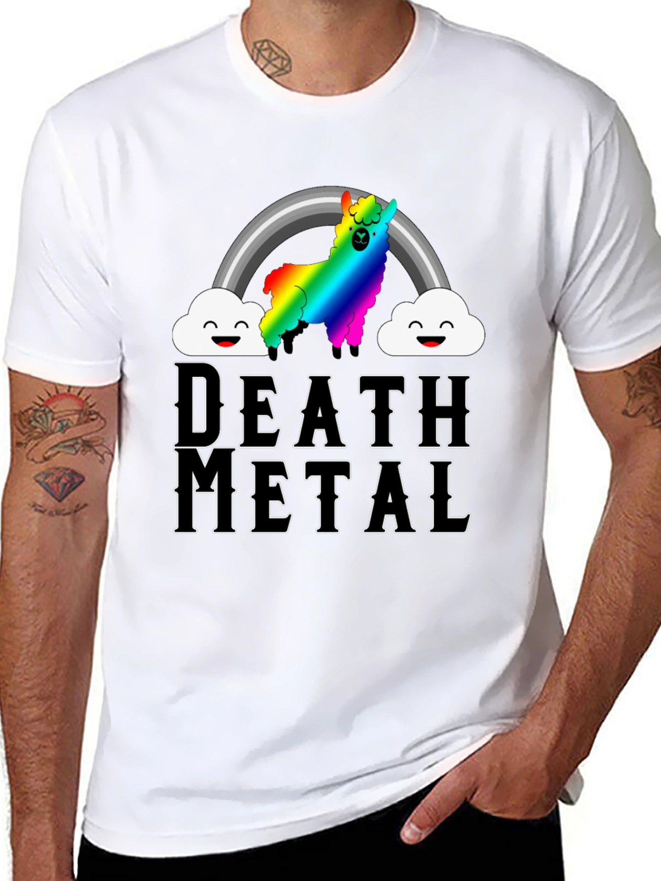 Death Metal Rainbow Llama T-Shirt