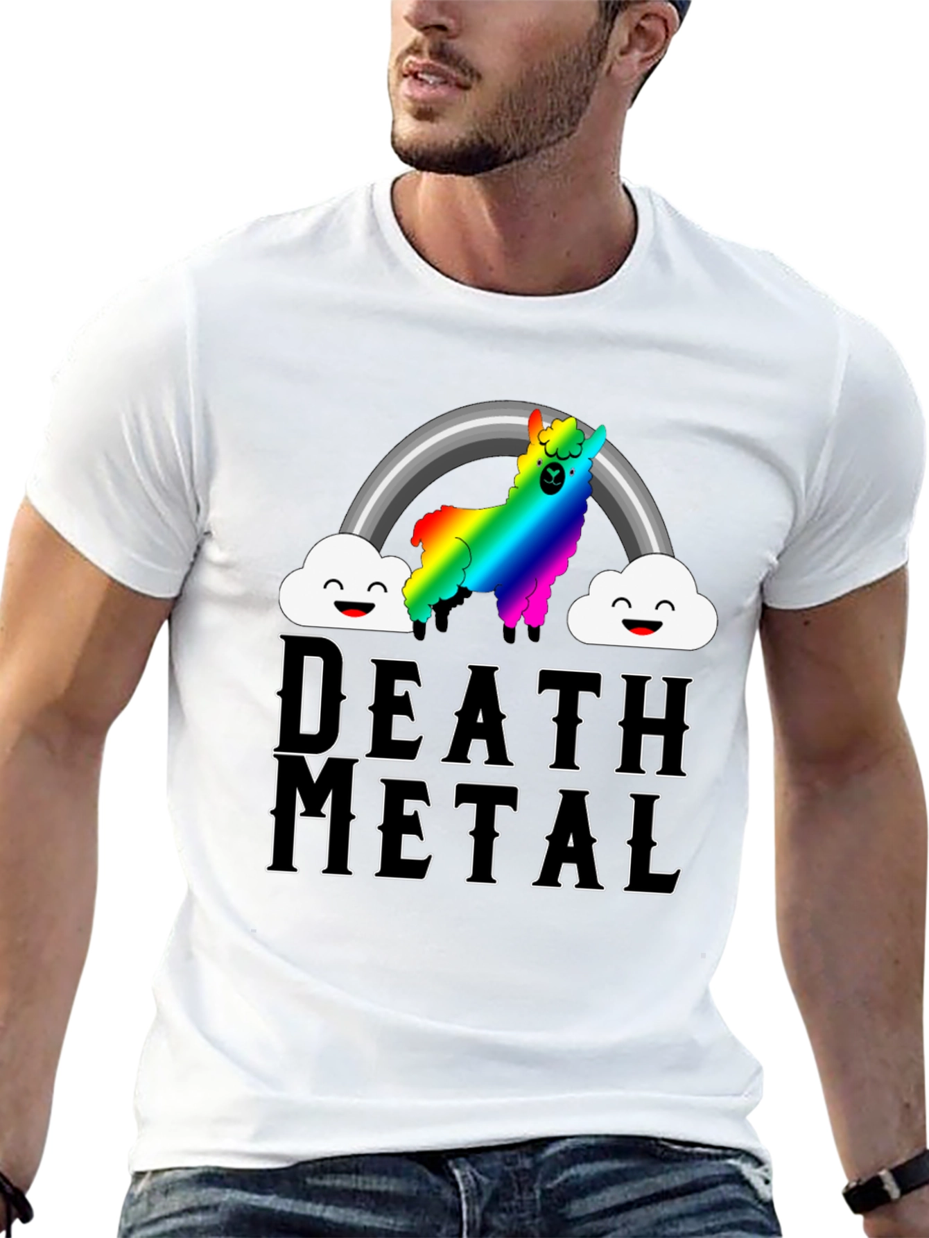 Death Metal Rainbow Llama T-Shirt