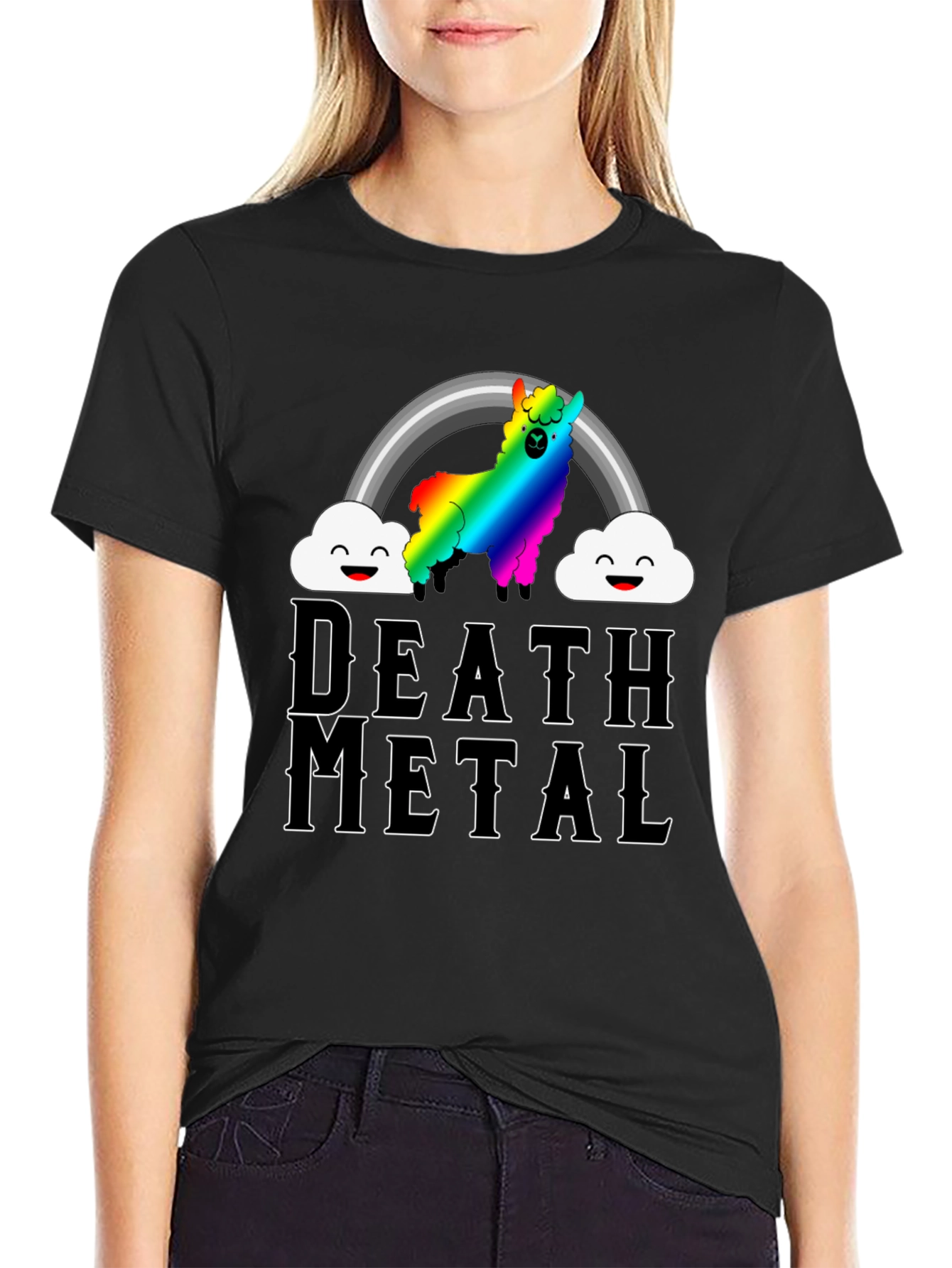 Death Metal Rainbow Llama T-Shirt