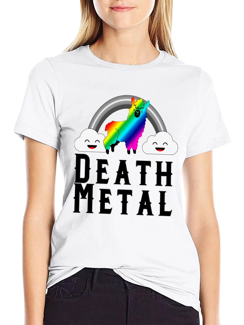 Death Metal Rainbow Llama T-Shirt