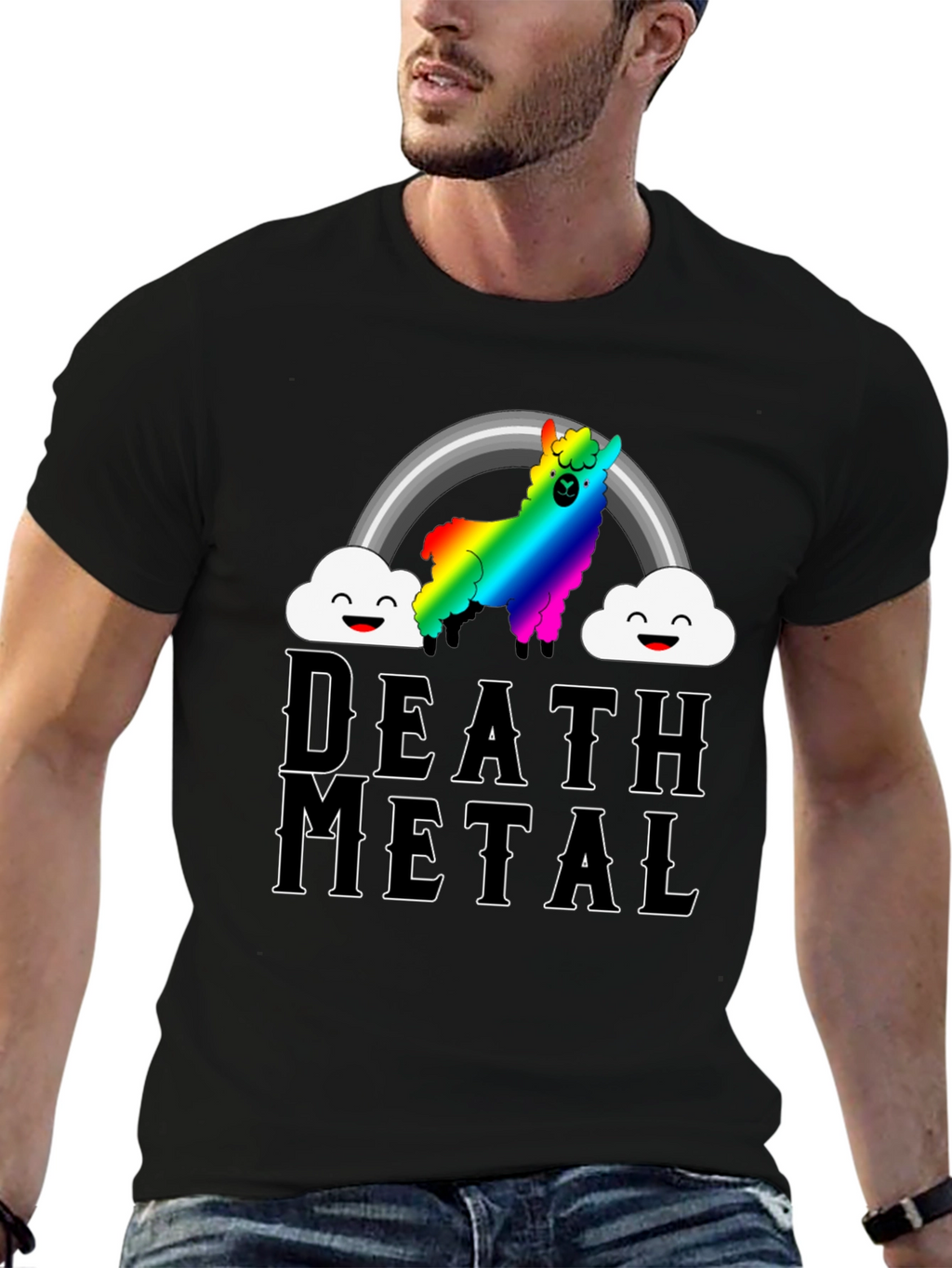 Death Metal Rainbow Llama T-Shirt