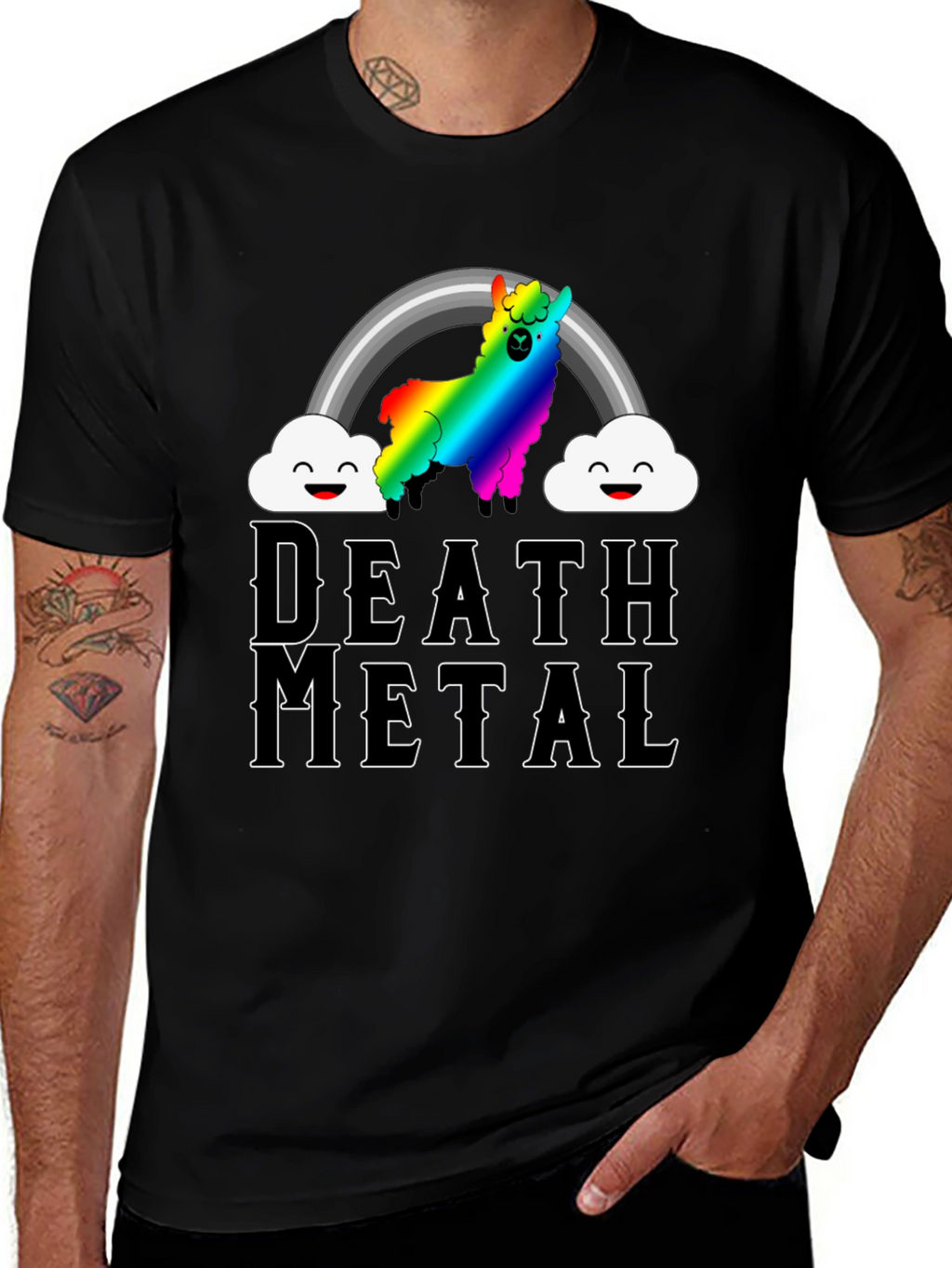 Death Metal Rainbow Llama T-Shirt