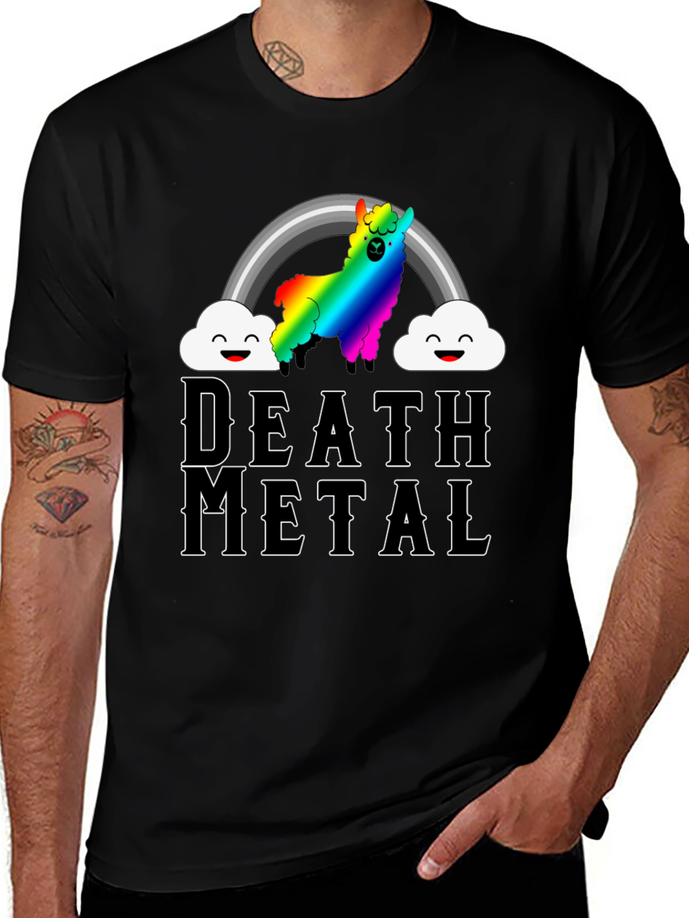 Death Metal Rainbow Llama T-Shirt