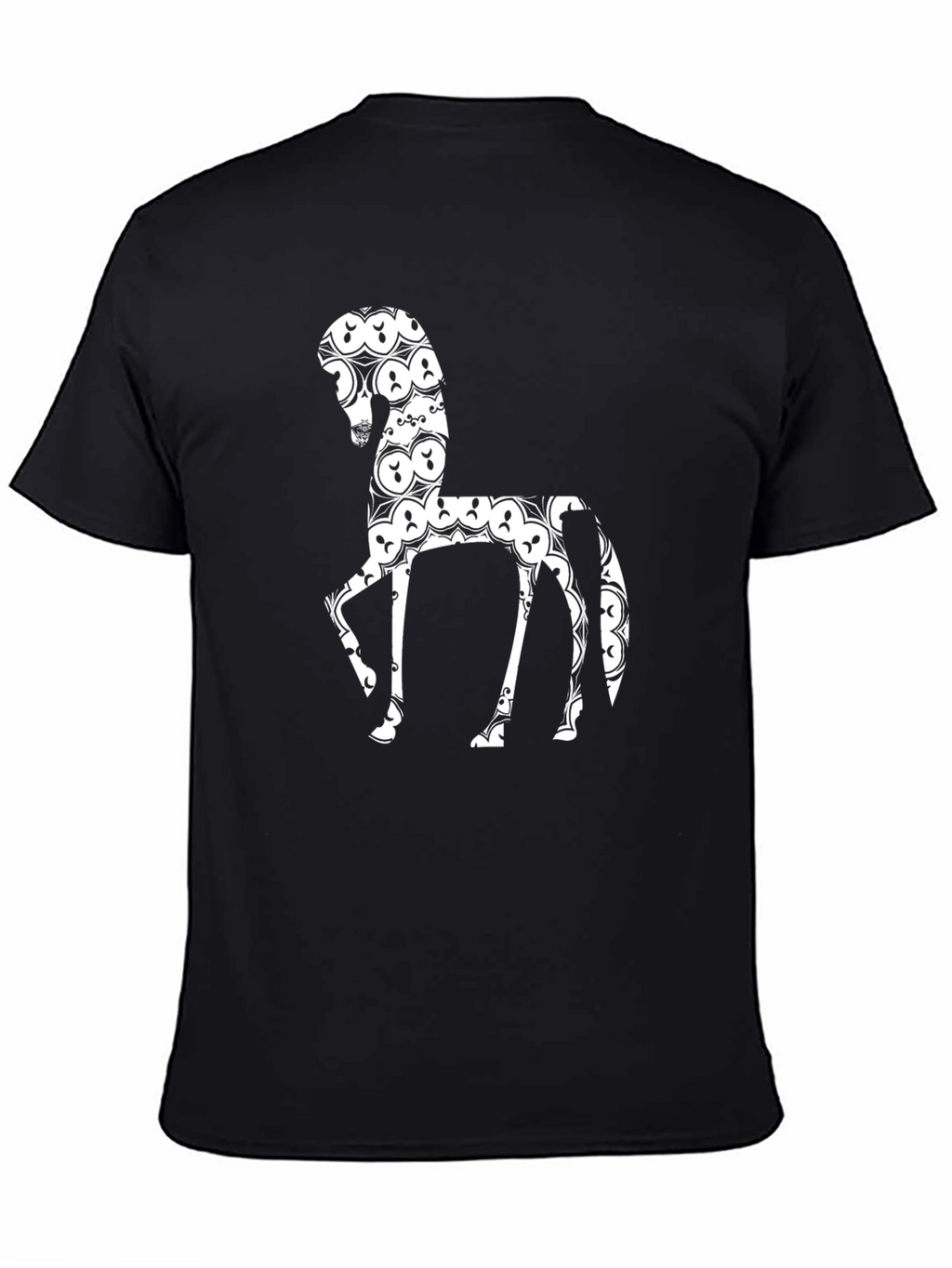 Black Horse T-Shirt - Unique Pattern Design