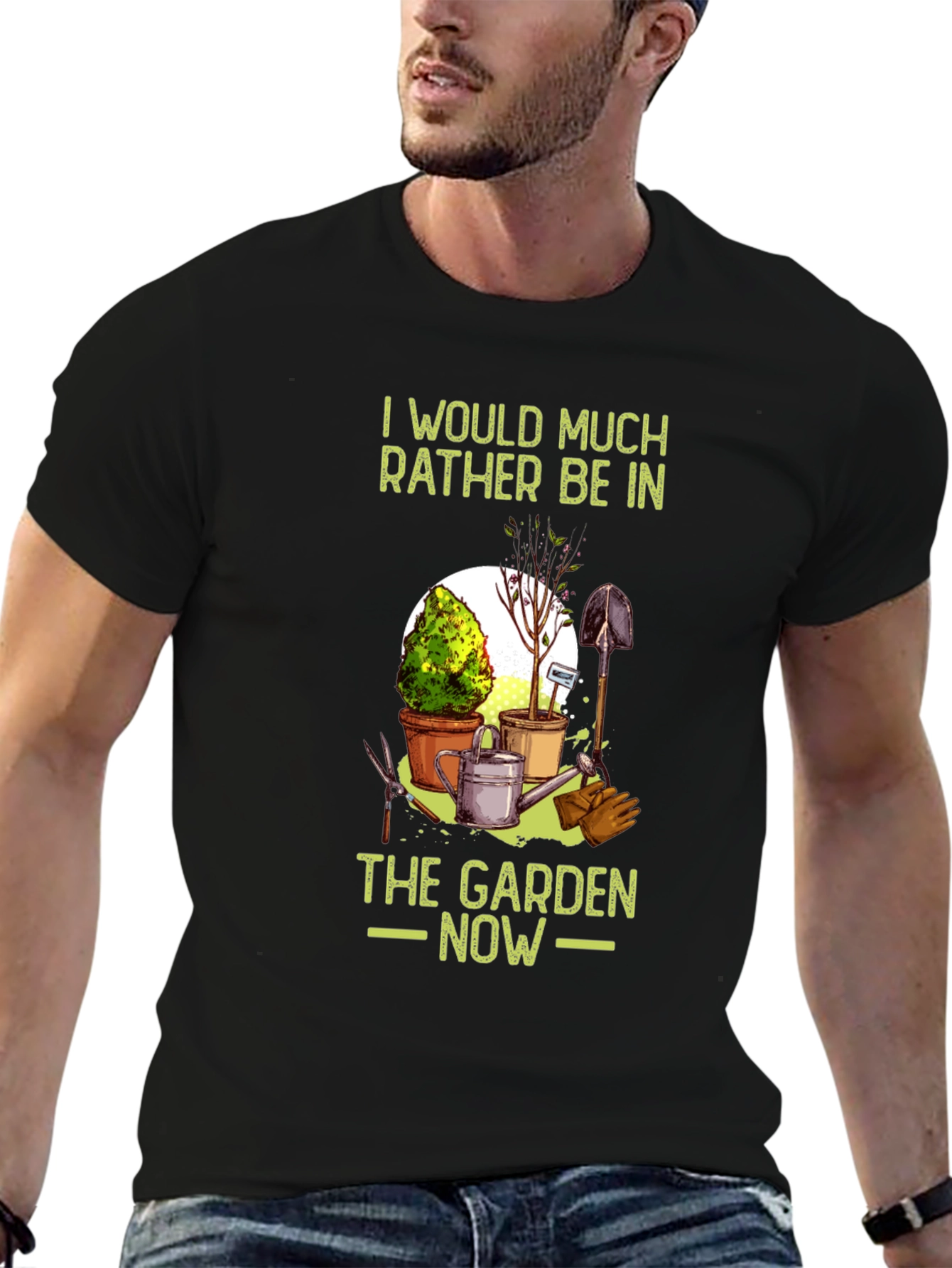 Gardeners Wish T-Shirt - Id Rather Be In The Garden Now
