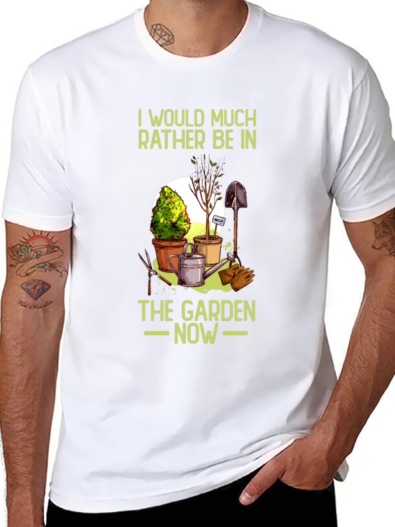 Gardeners Wish T-Shirt - Id Rather Be In The Garden Now