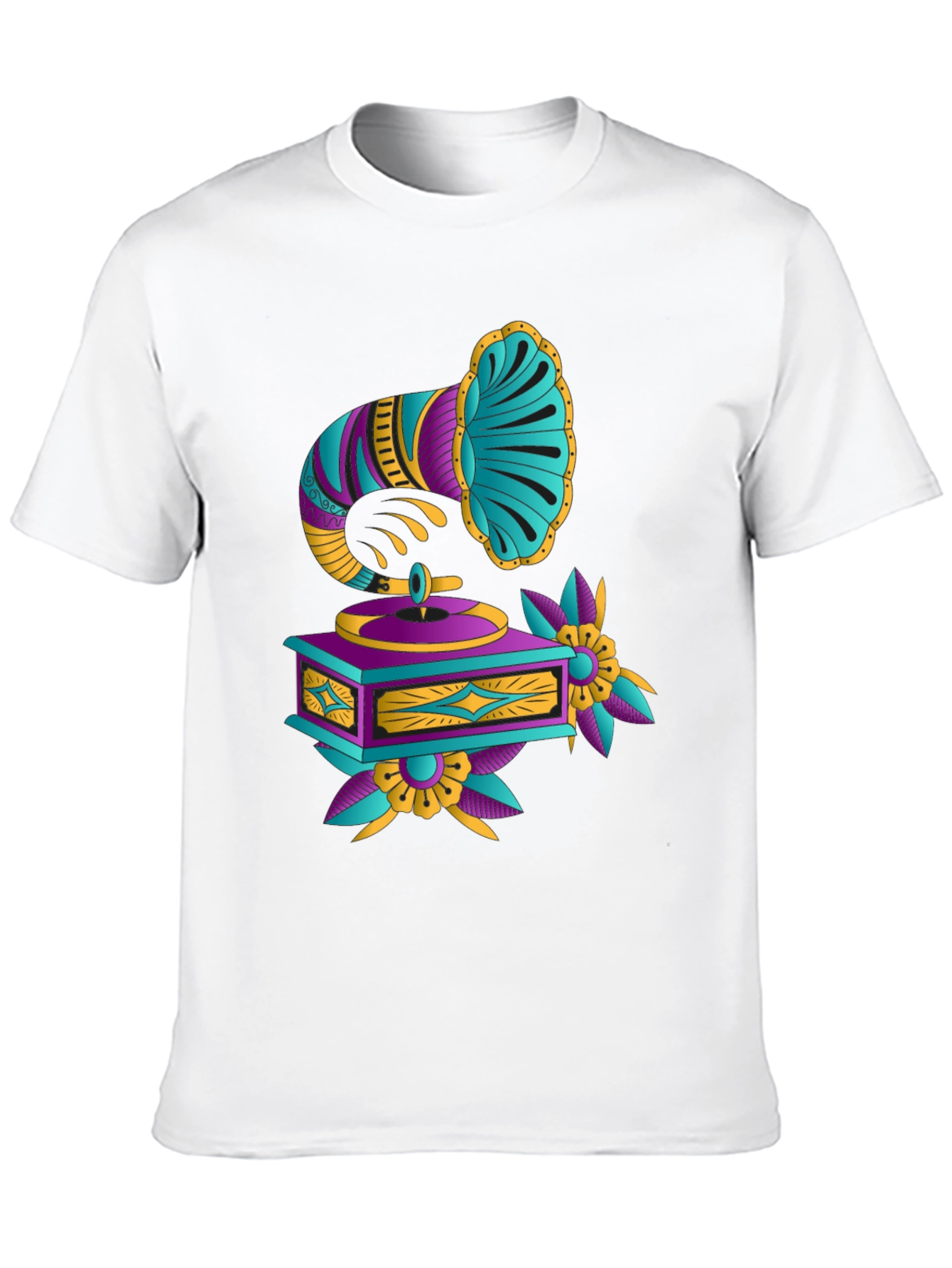 Retro Gramophone T-Shirt - Vintage Music Style