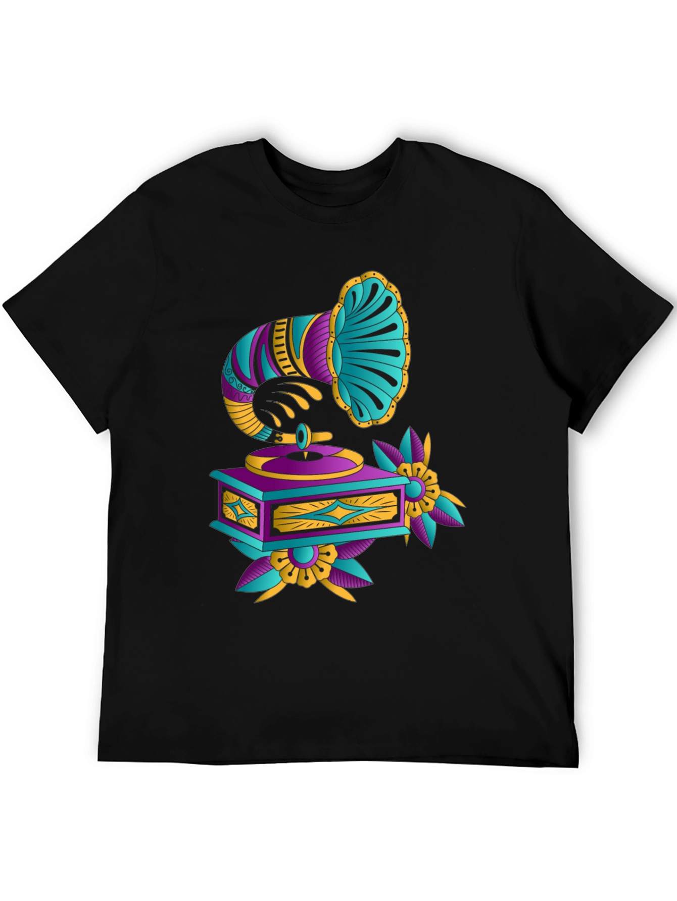 Retro Gramophone T-Shirt - Vintage Music Style