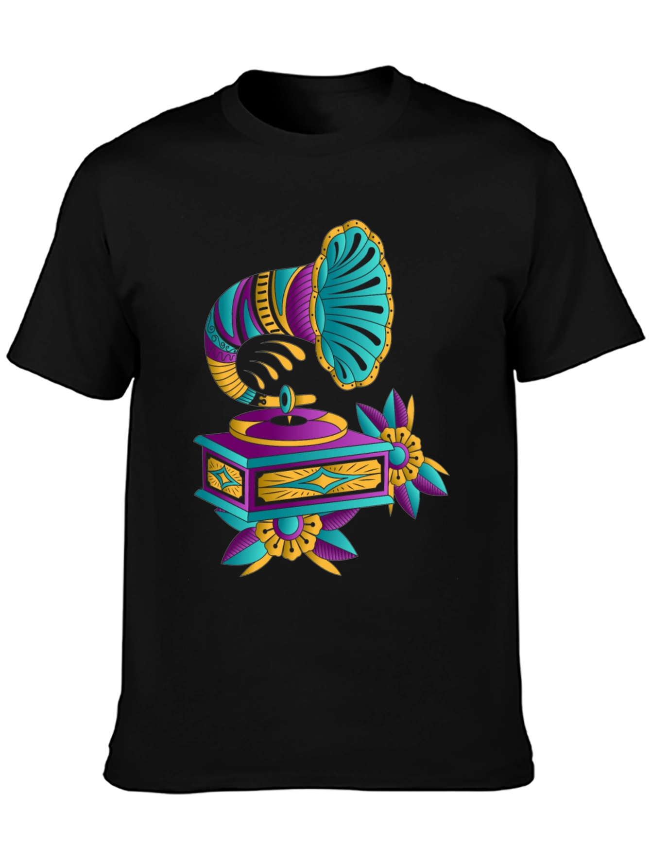 Retro Gramophone T-Shirt - Vintage Music Style