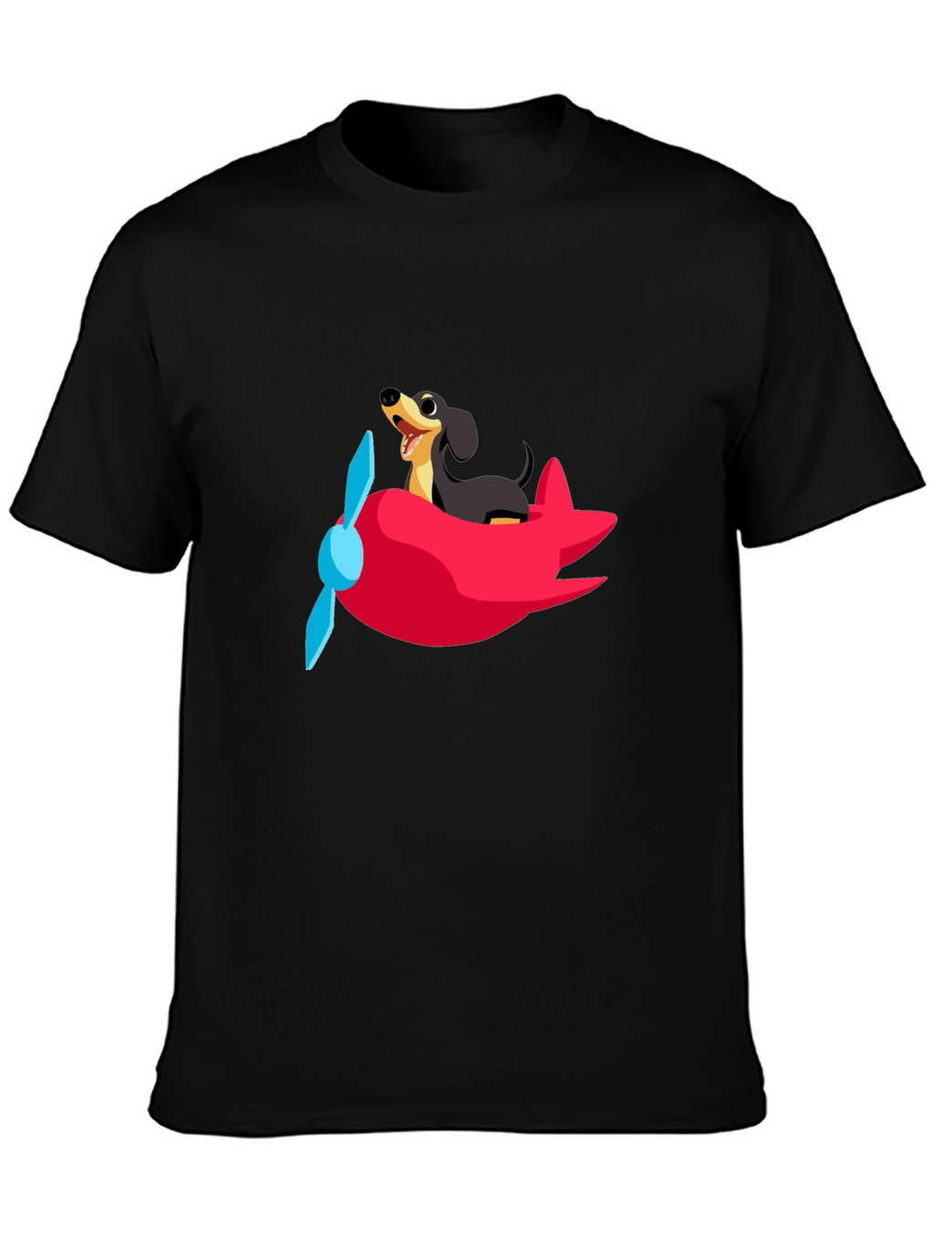 Dog Pilot T-Shirt - Cute Dachshund Flying Plane Tee