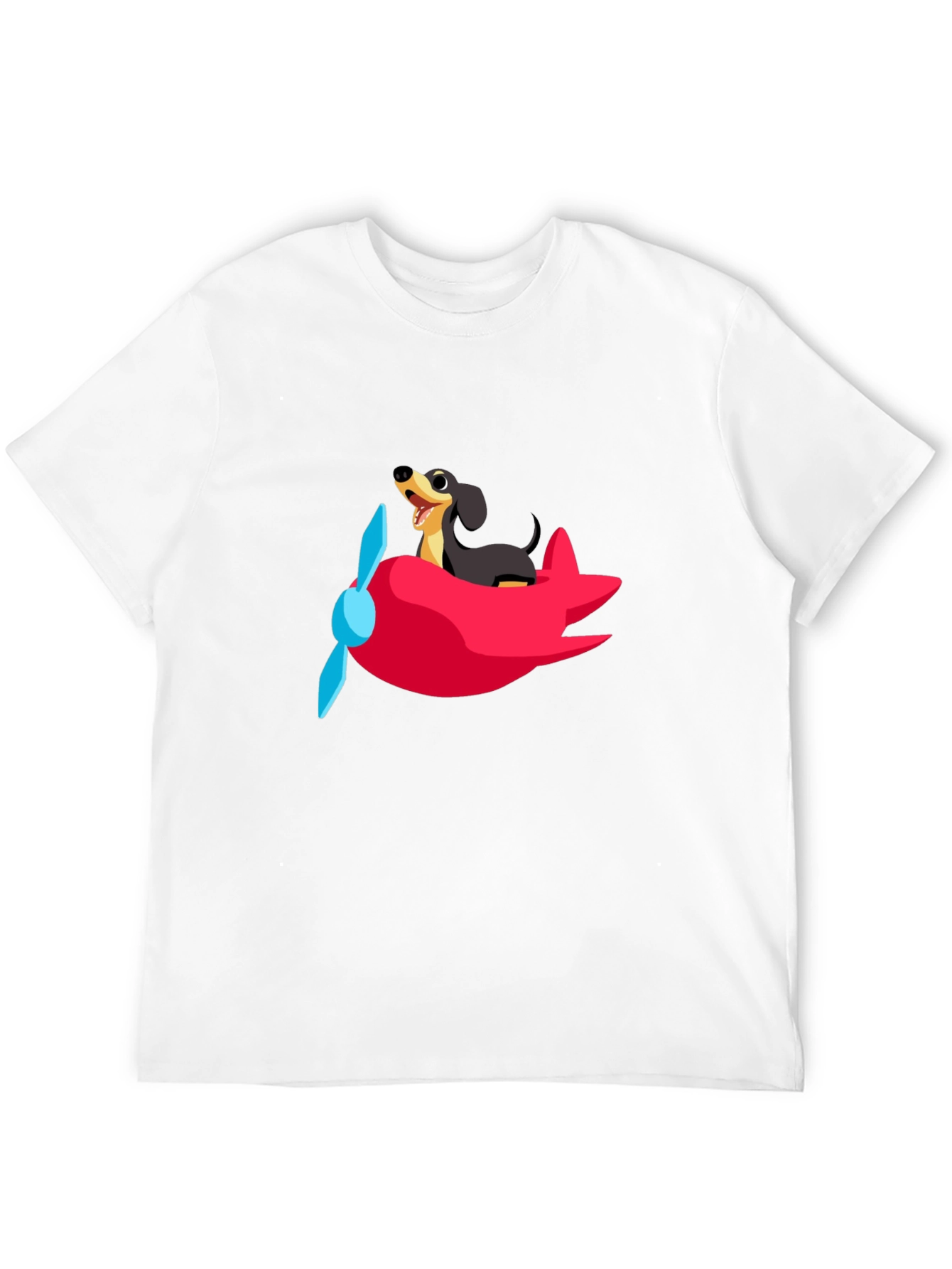 Dog Pilot T-Shirt - Cute Dachshund Flying Plane Tee