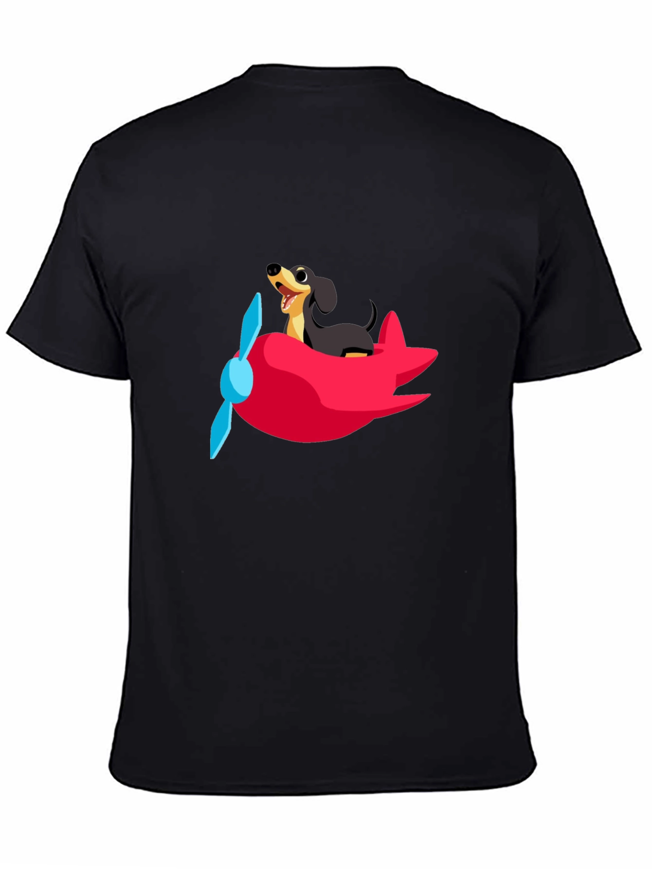 Dog Pilot T-Shirt - Cute Dachshund Flying Plane Tee