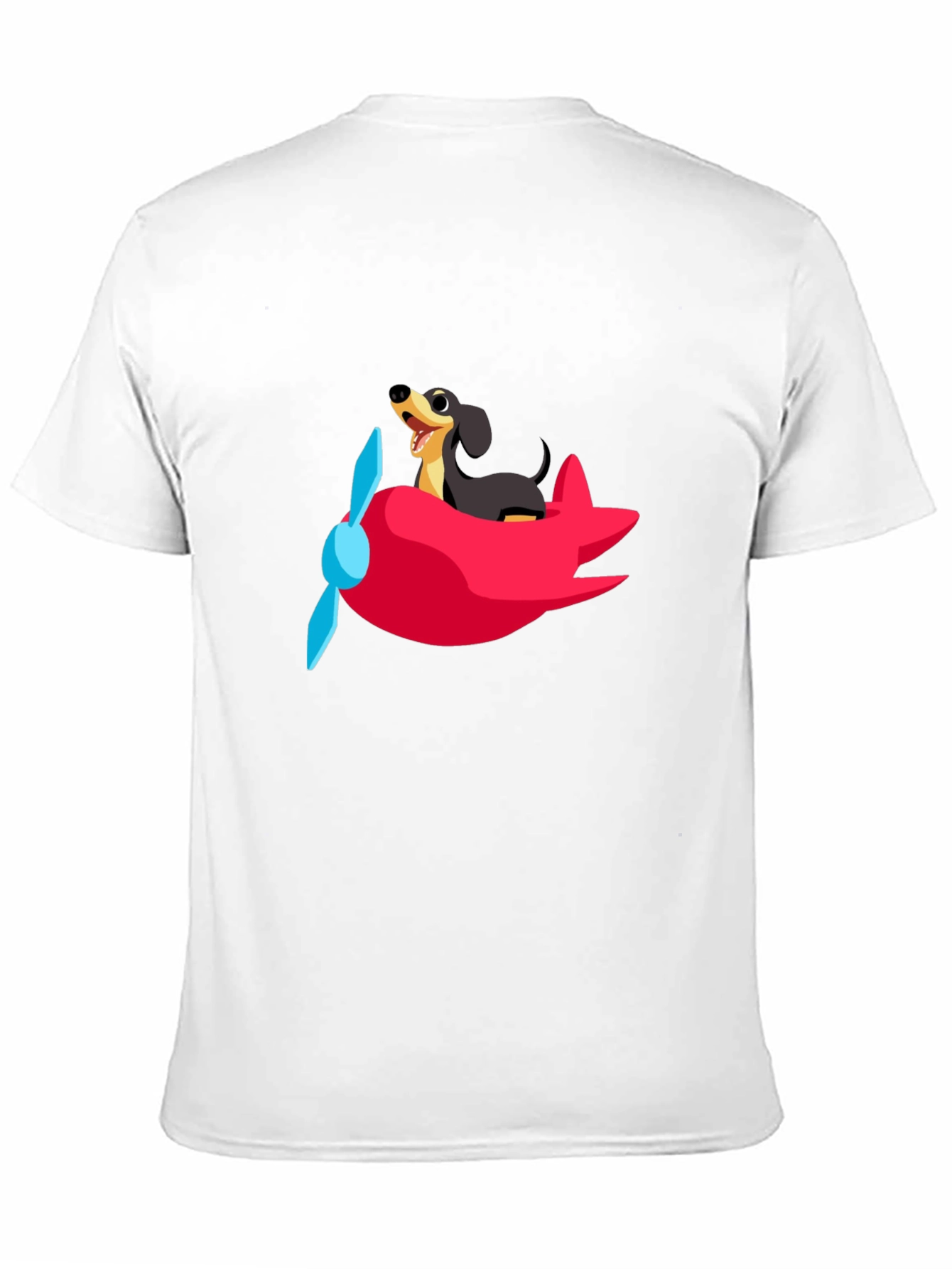 Dog Pilot T-Shirt - Cute Dachshund Flying Plane Tee