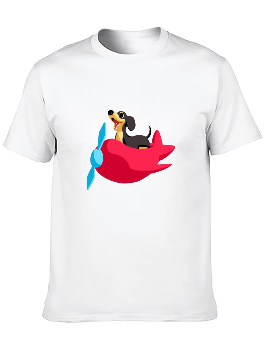 Dog Pilot T-Shirt - Cute Dachshund Flying Plane Tee