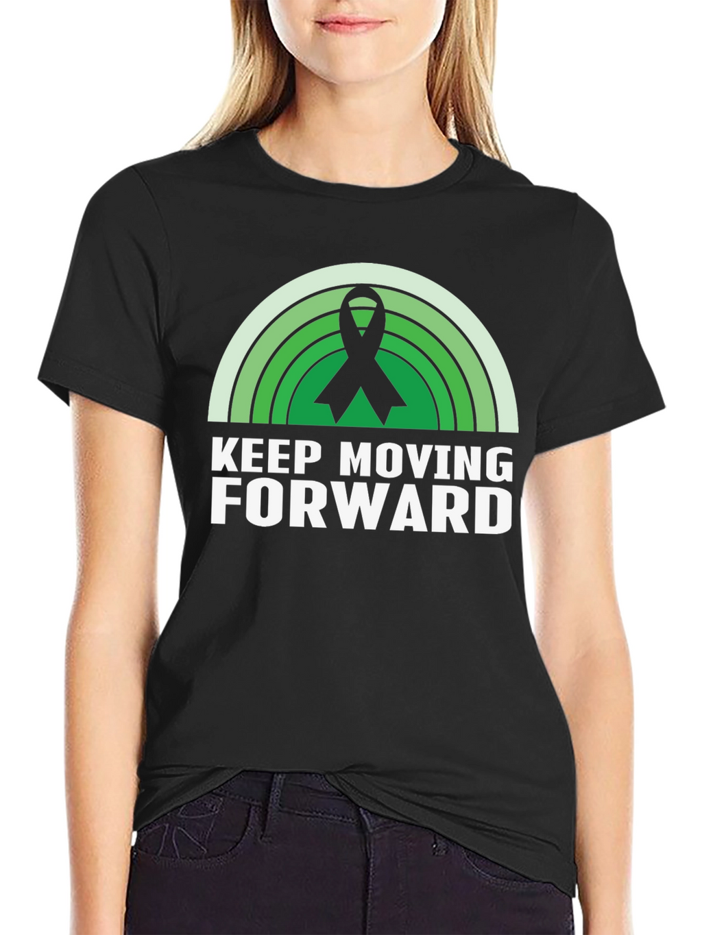 Keep Moving Forward Ribbon Graphic T-Shirt