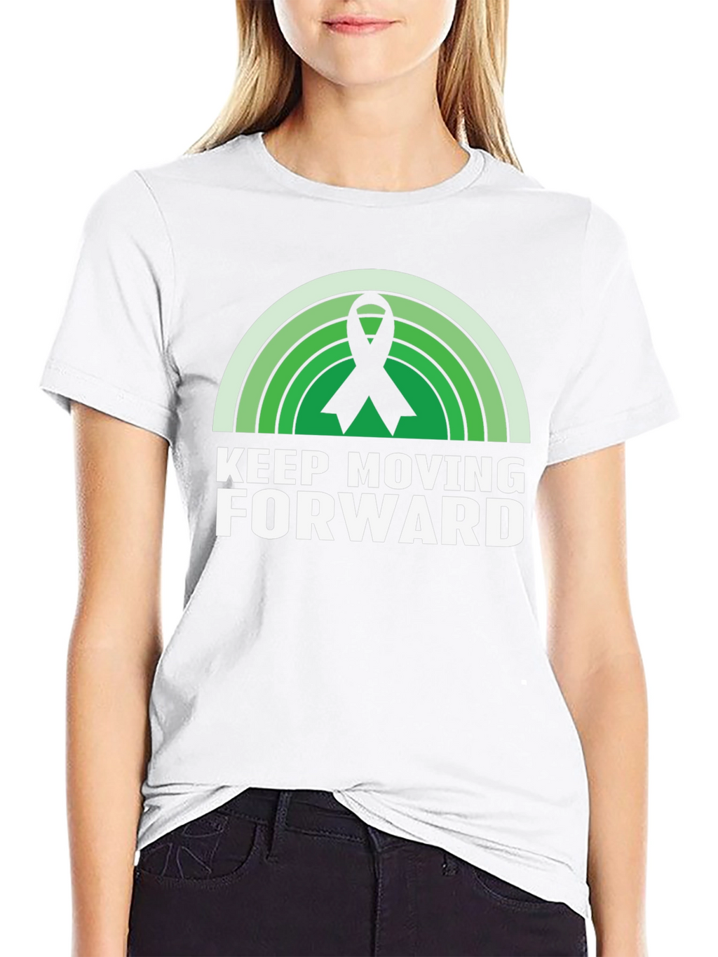 Keep Moving Forward Ribbon Graphic T-Shirt