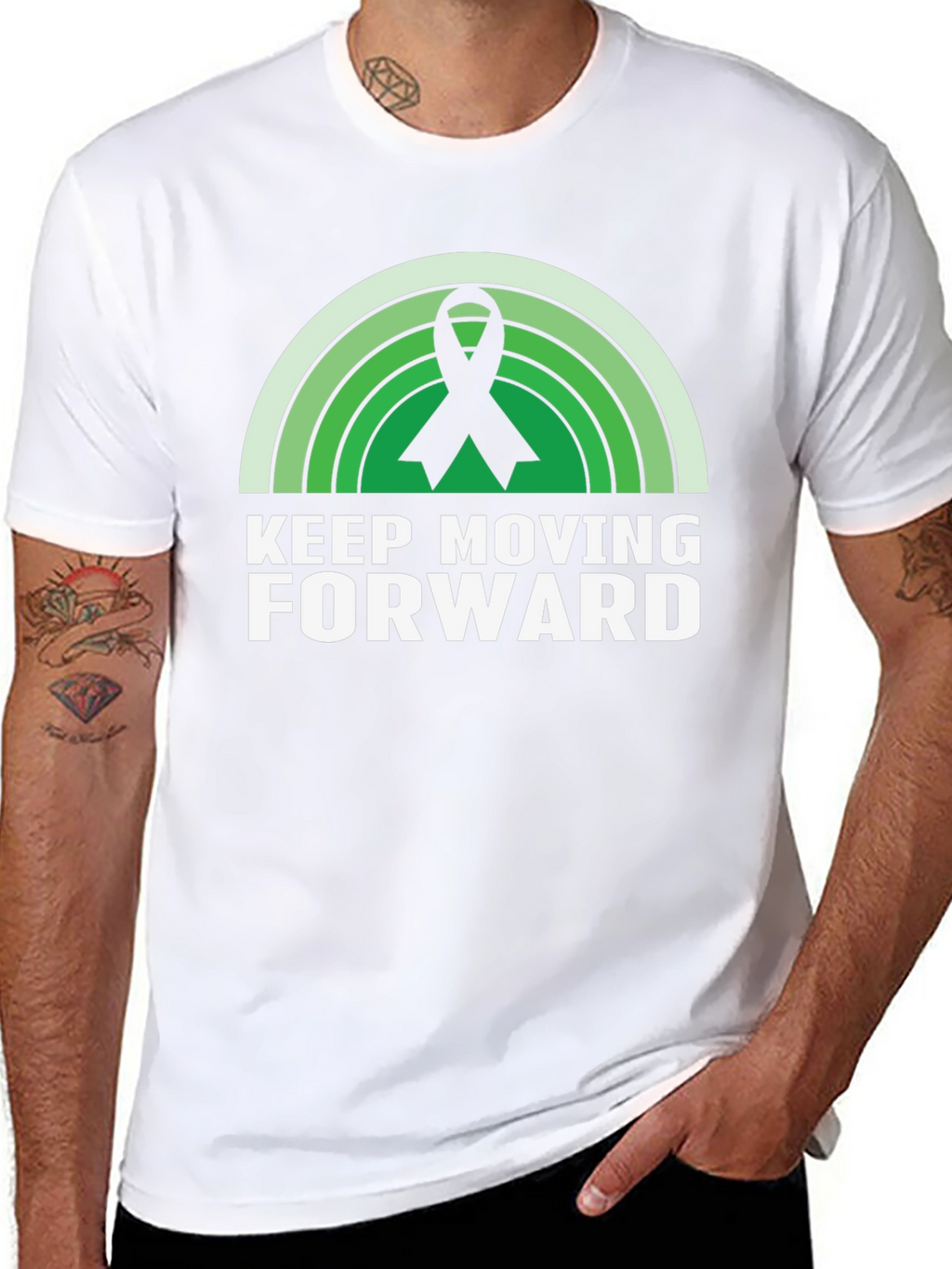 Keep Moving Forward Ribbon Graphic T-Shirt