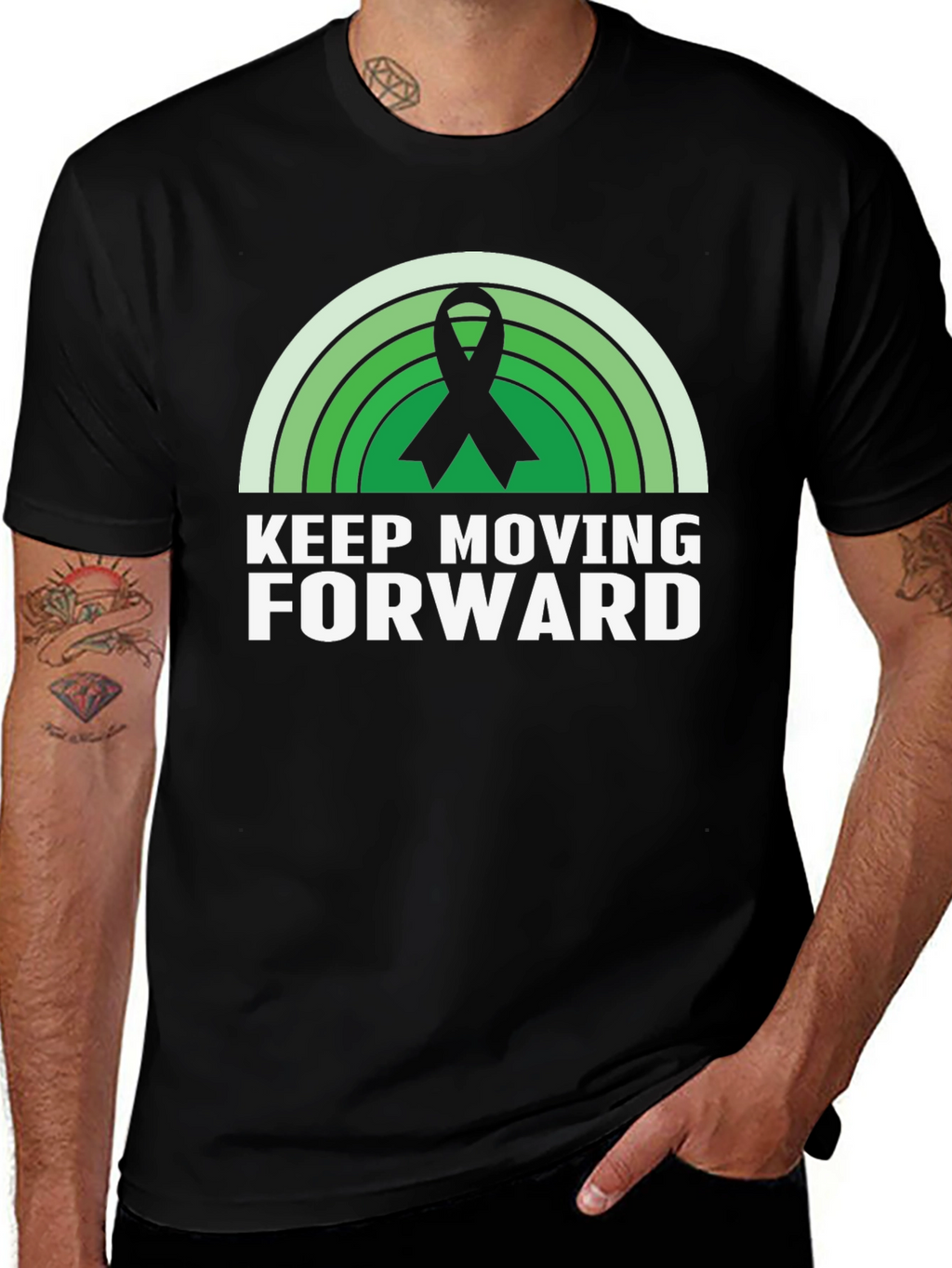 Keep Moving Forward Ribbon Graphic T-Shirt