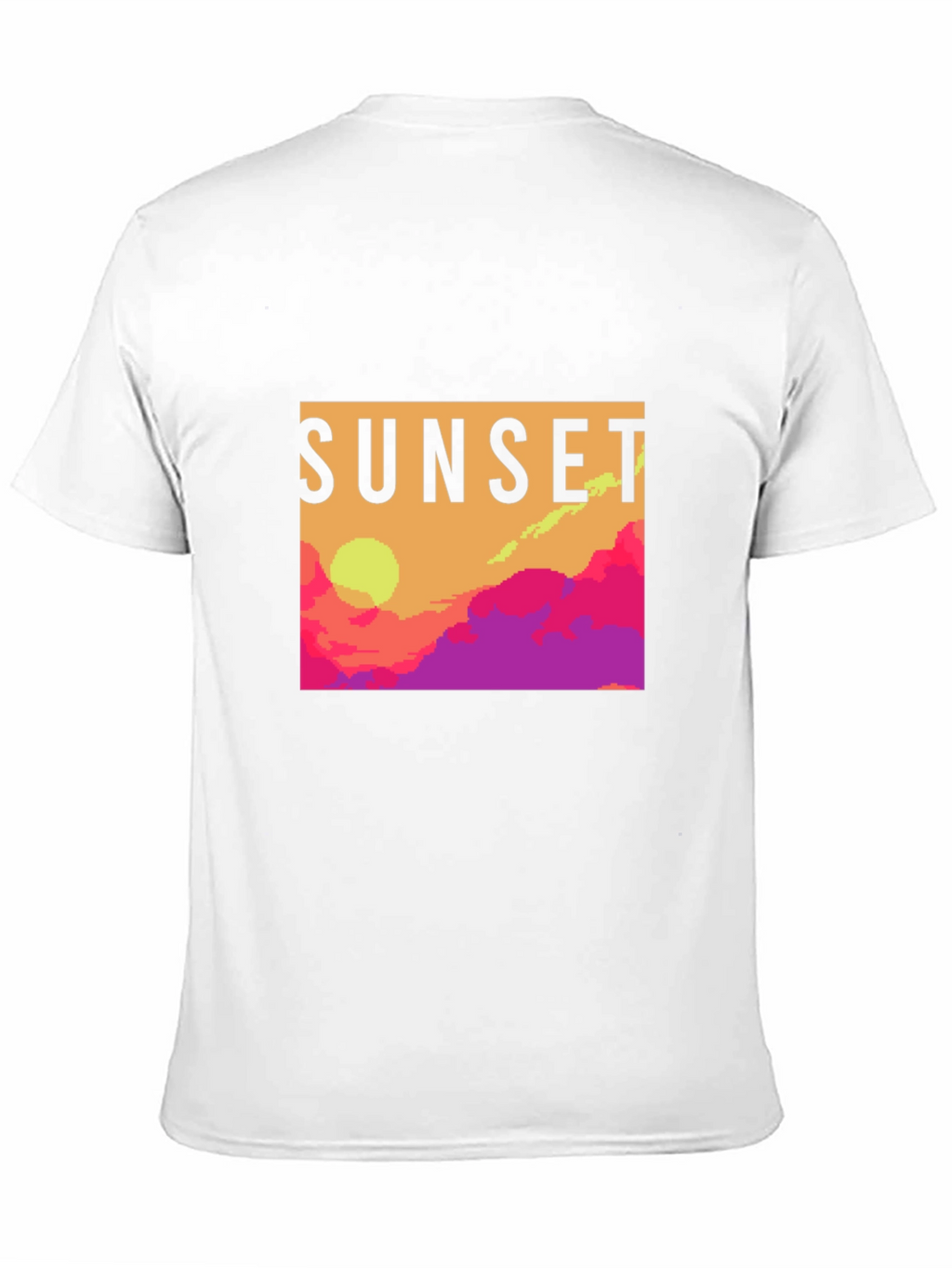 Sunset Graphic Tee - Retro Pixel Art T-Shirt